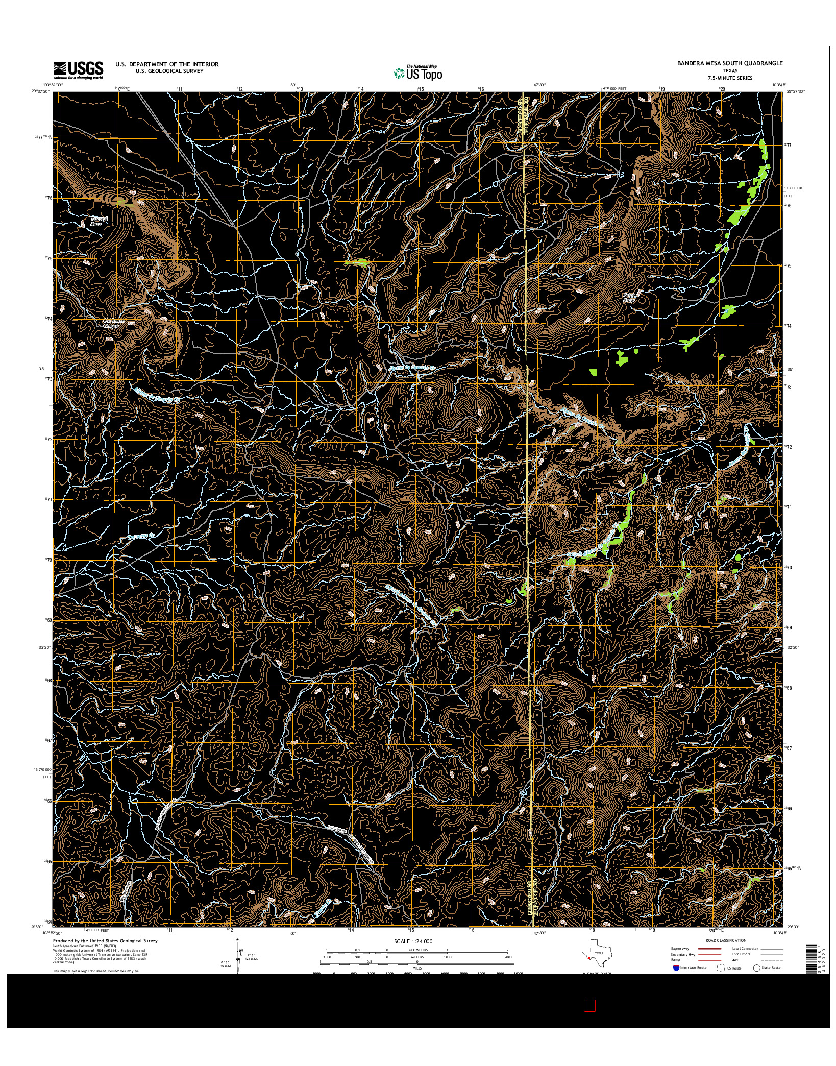 USGS US TOPO 7.5-MINUTE MAP FOR BANDERA MESA SOUTH, TX 2016
