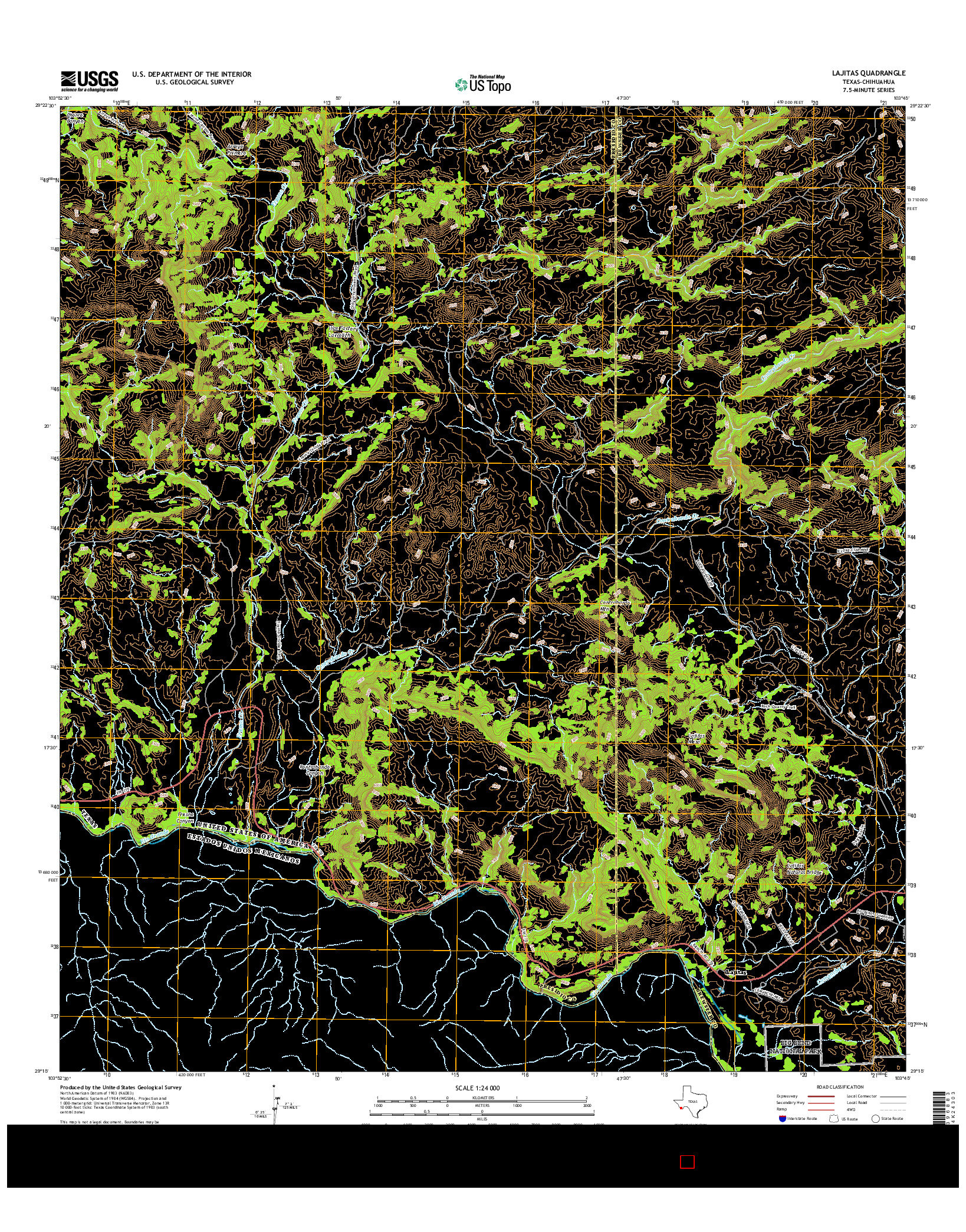 USGS US TOPO 7.5-MINUTE MAP FOR LAJITAS, TX-CHH 2016