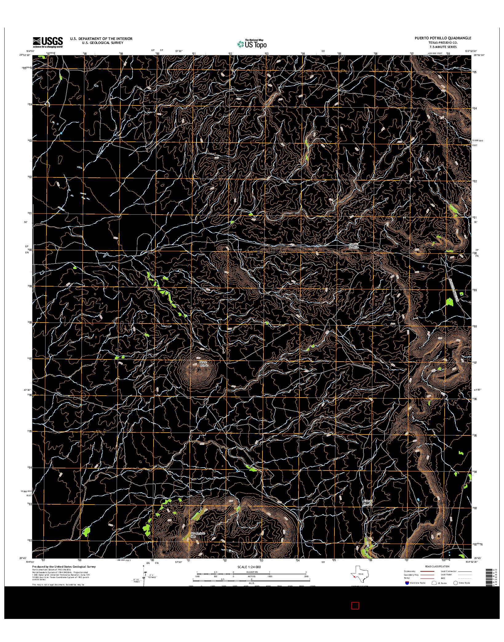 USGS US TOPO 7.5-MINUTE MAP FOR PUERTO POTRILLO, TX 2016