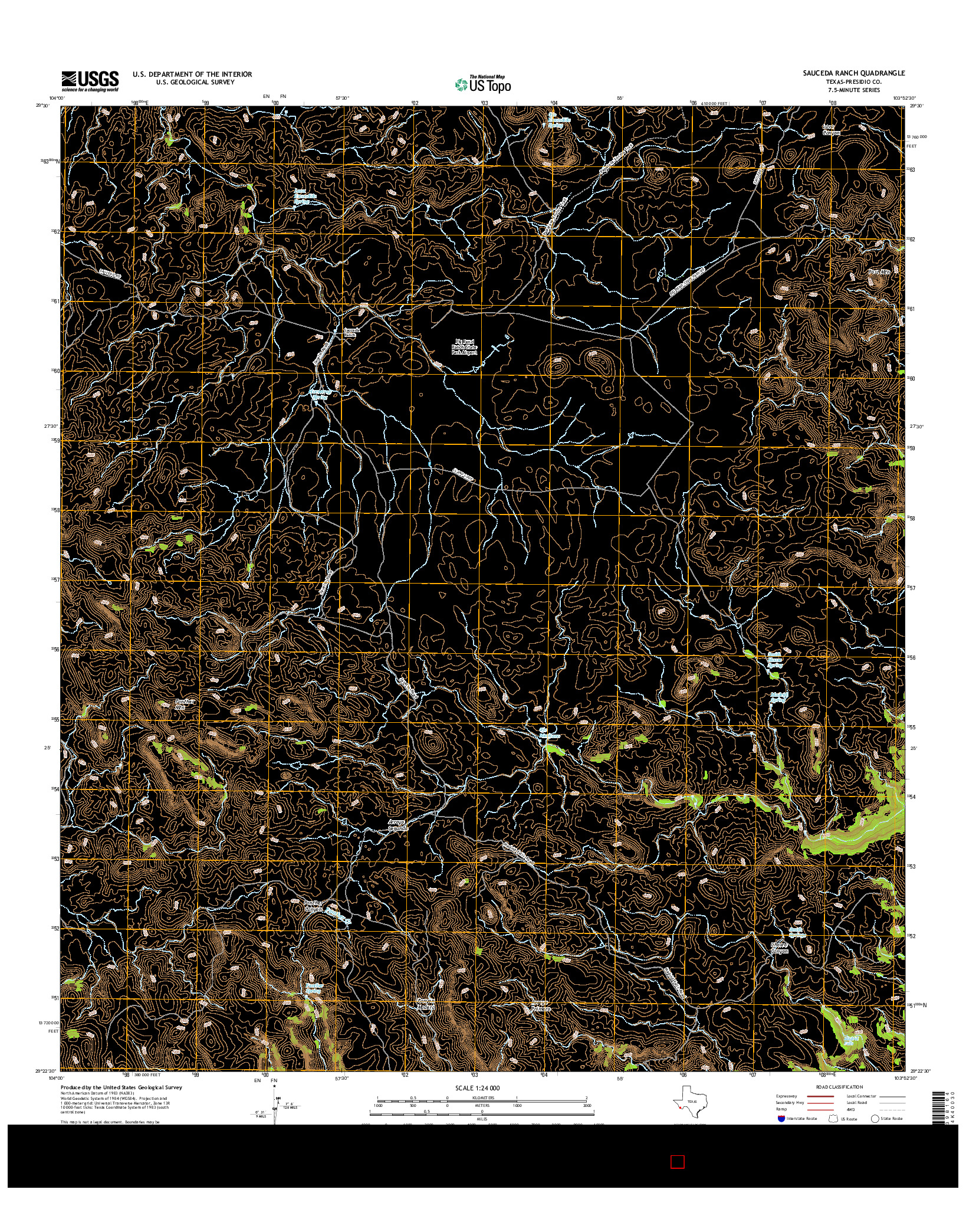 USGS US TOPO 7.5-MINUTE MAP FOR SAUCEDA RANCH, TX 2016