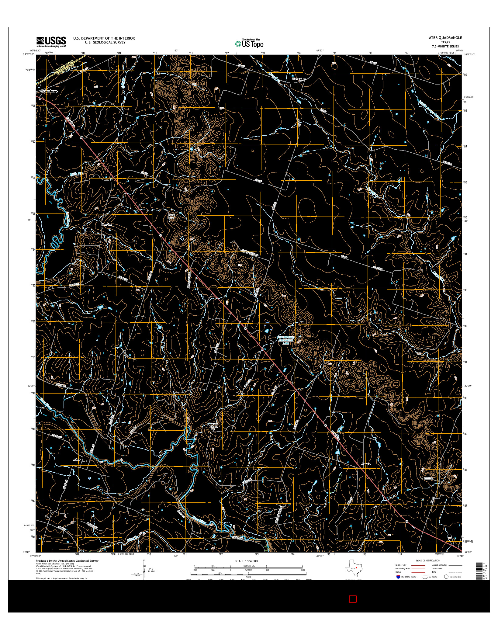 USGS US TOPO 7.5-MINUTE MAP FOR ATER, TX 2016