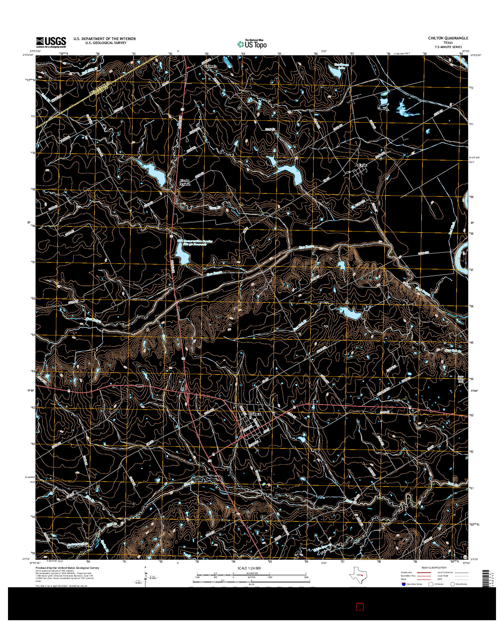 USGS US TOPO 7.5-MINUTE MAP FOR CHILTON, TX 2016