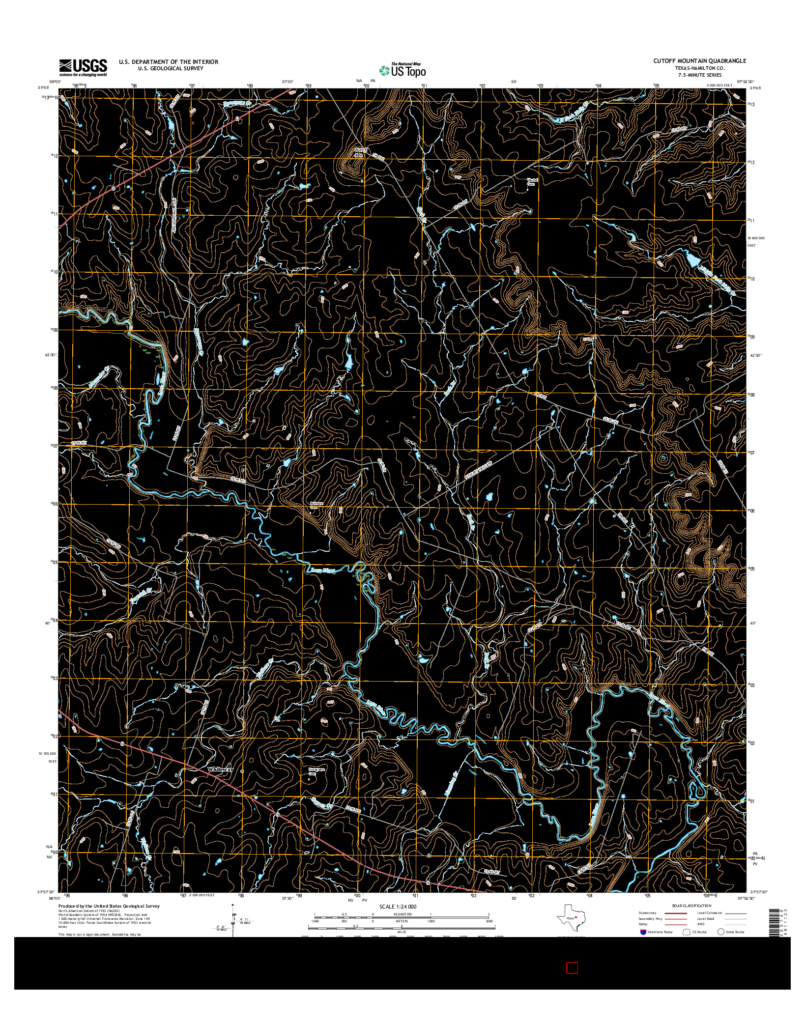 USGS US TOPO 7.5-MINUTE MAP FOR CUTOFF MOUNTAIN, TX 2016