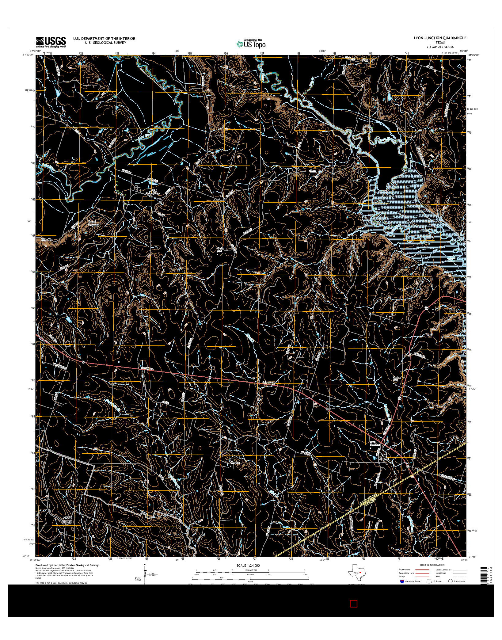 USGS US TOPO 7.5-MINUTE MAP FOR LEON JUNCTION, TX 2016