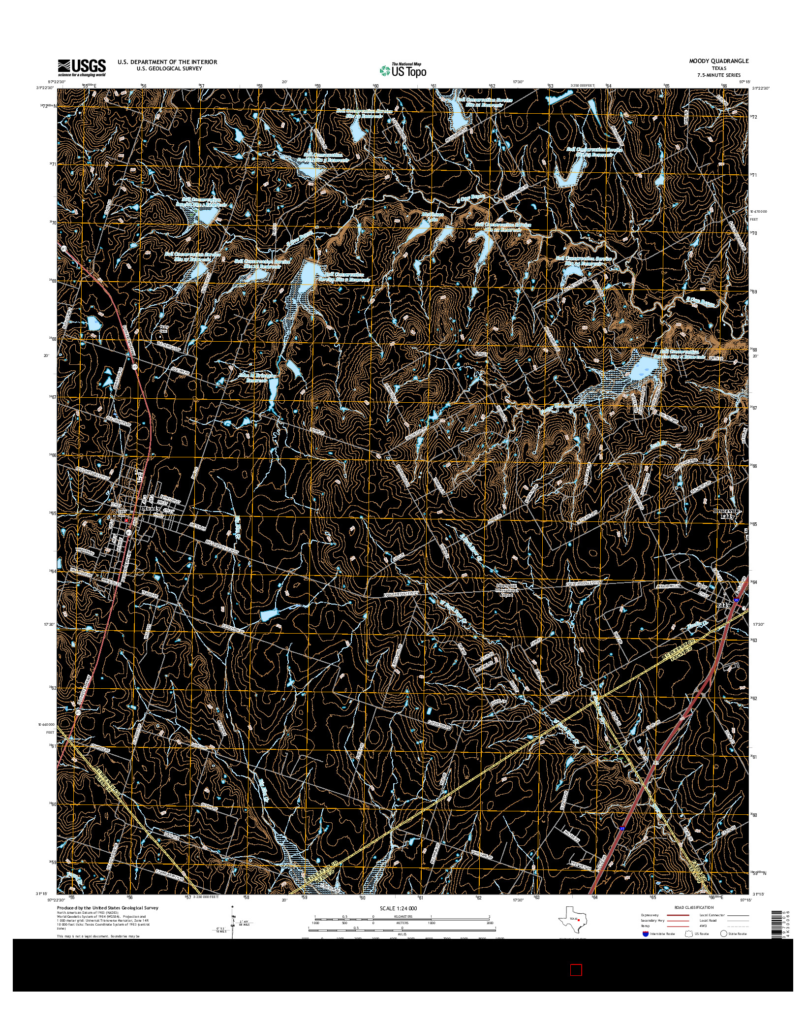 USGS US TOPO 7.5-MINUTE MAP FOR MOODY, TX 2016