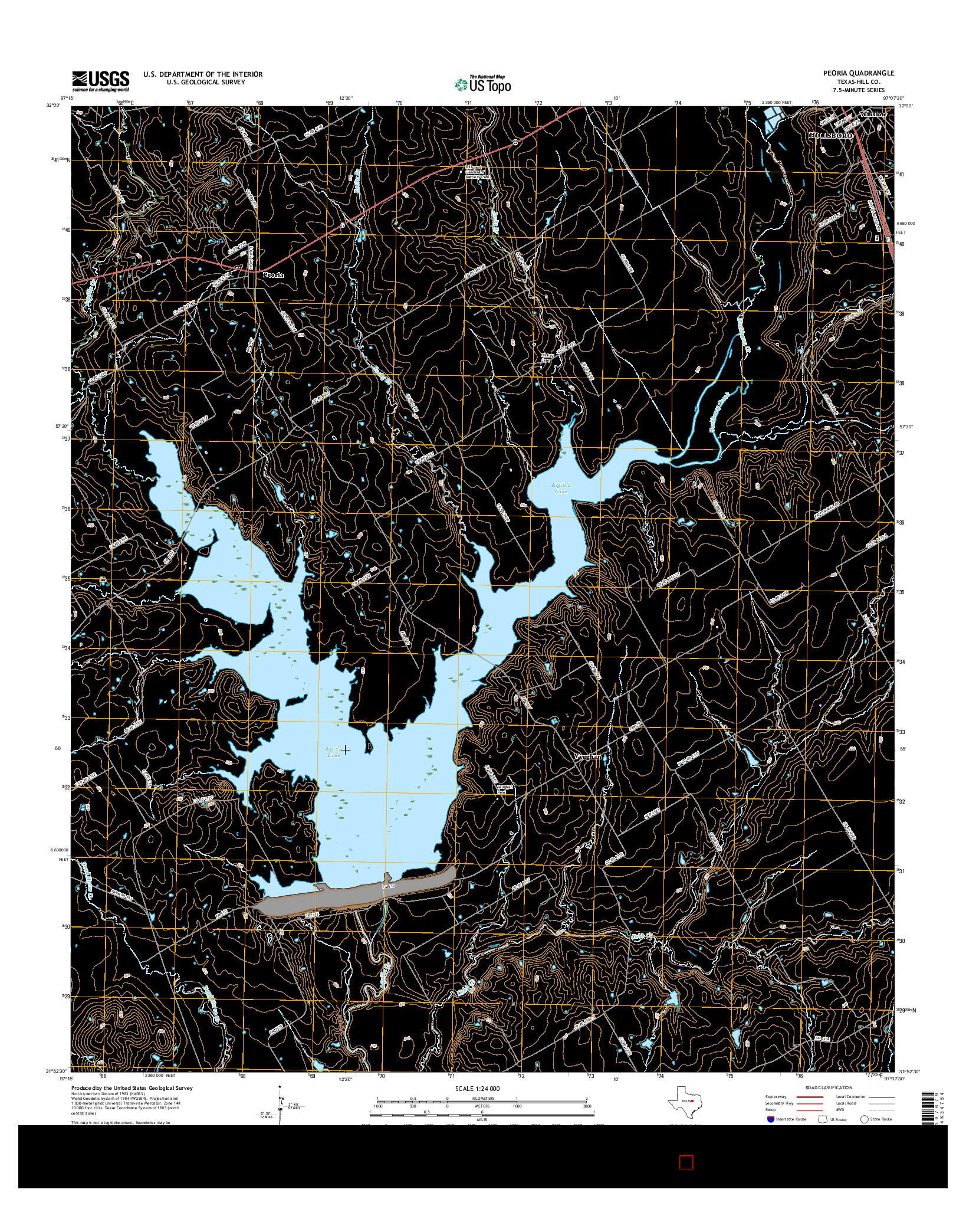 USGS US TOPO 7.5-MINUTE MAP FOR PEORIA, TX 2016