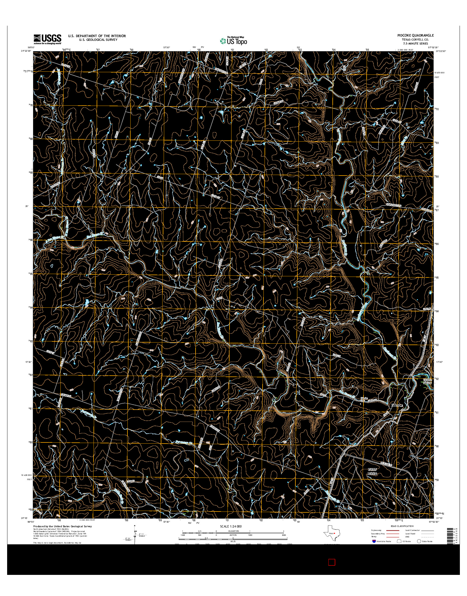 USGS US TOPO 7.5-MINUTE MAP FOR PIDCOKE, TX 2016