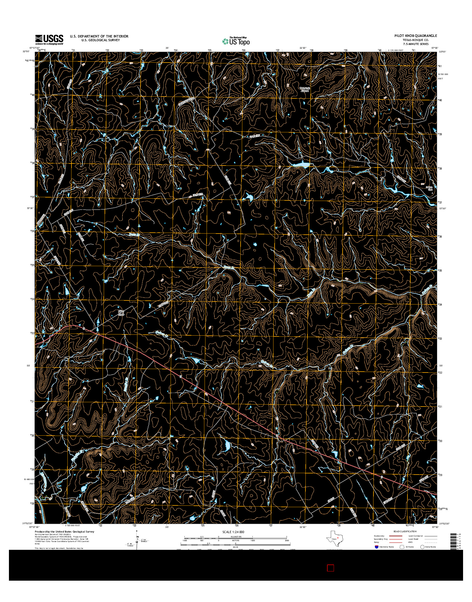 USGS US TOPO 7.5-MINUTE MAP FOR PILOT KNOB, TX 2016