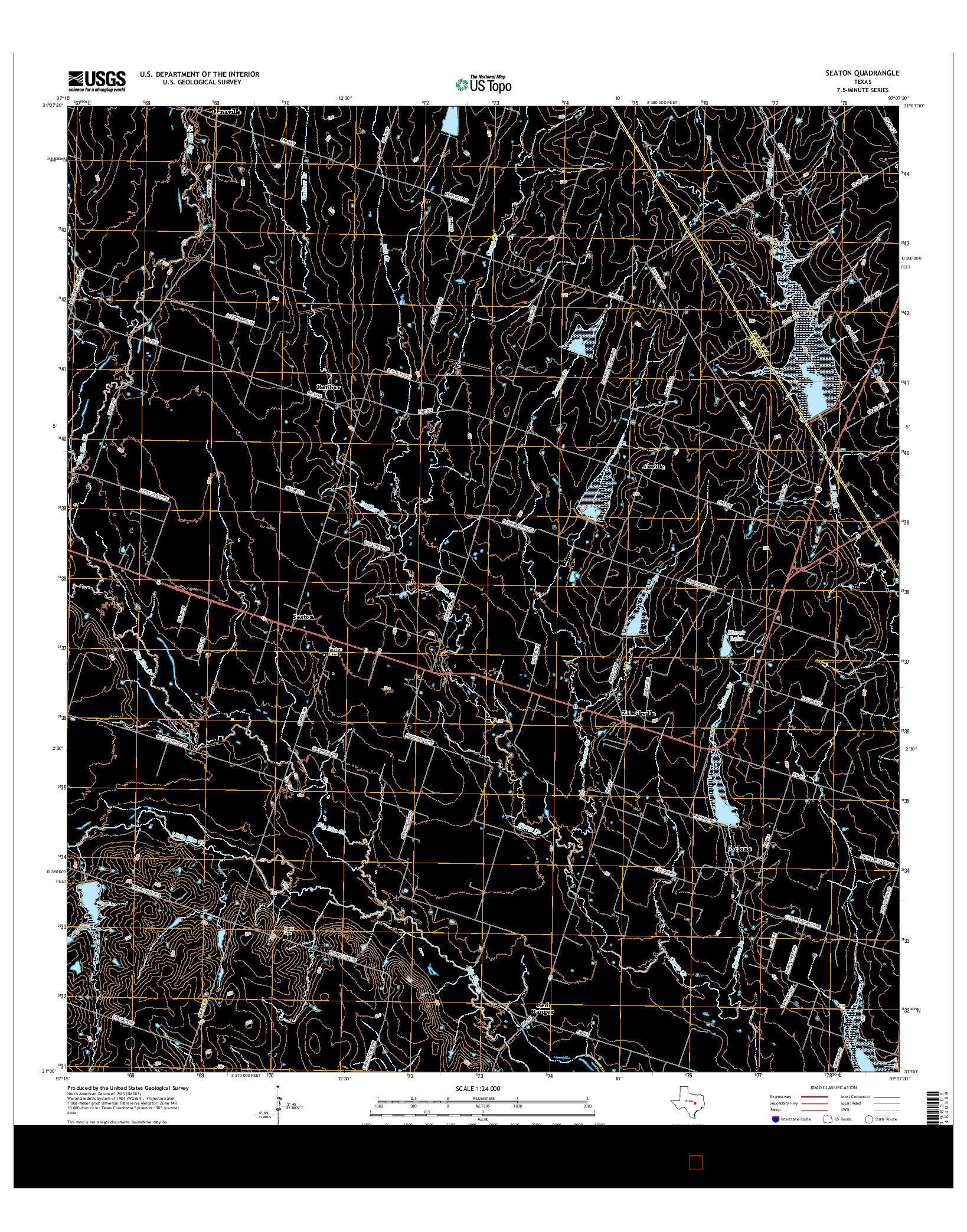 USGS US TOPO 7.5-MINUTE MAP FOR SEATON, TX 2016