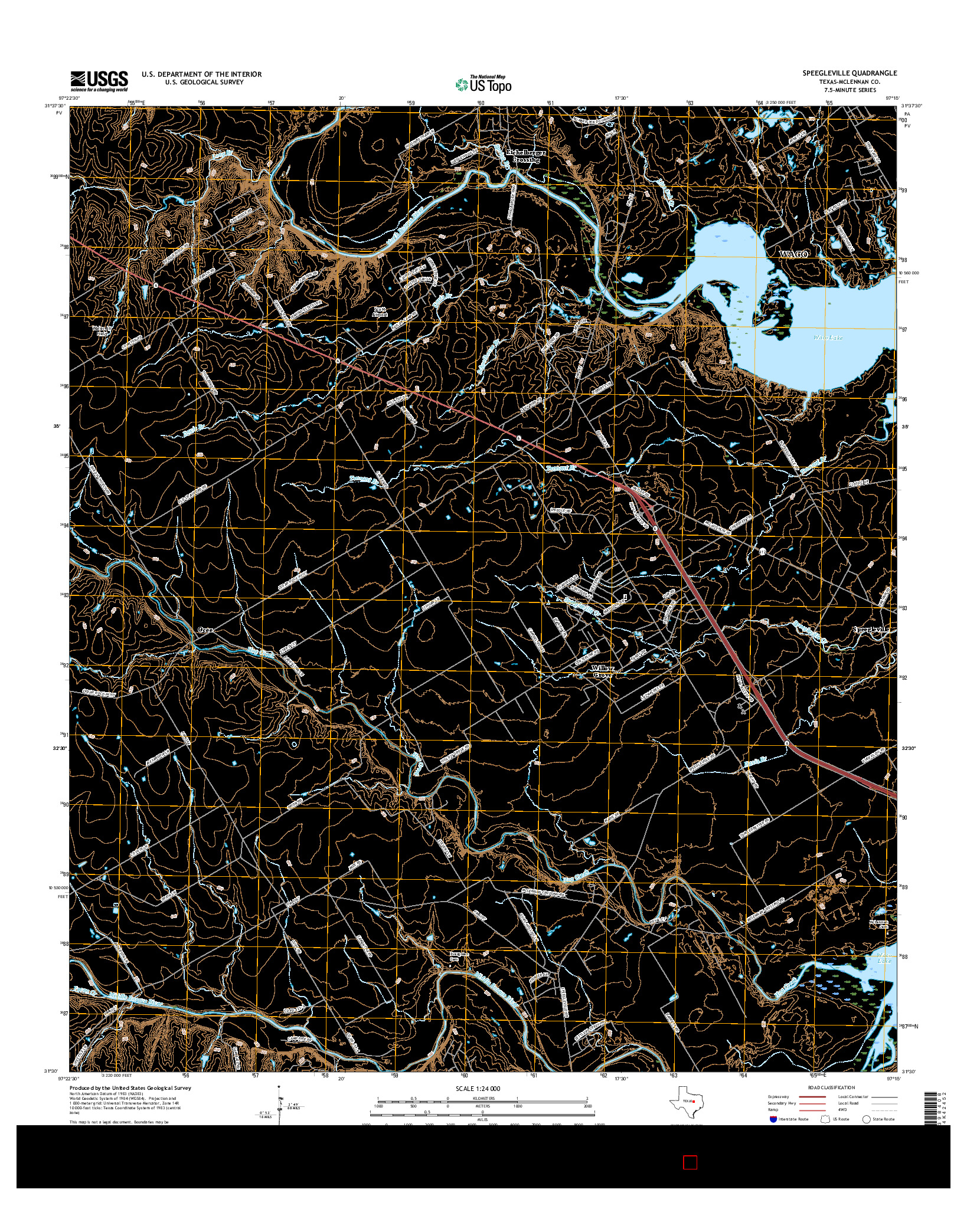 USGS US TOPO 7.5-MINUTE MAP FOR SPEEGLEVILLE, TX 2016