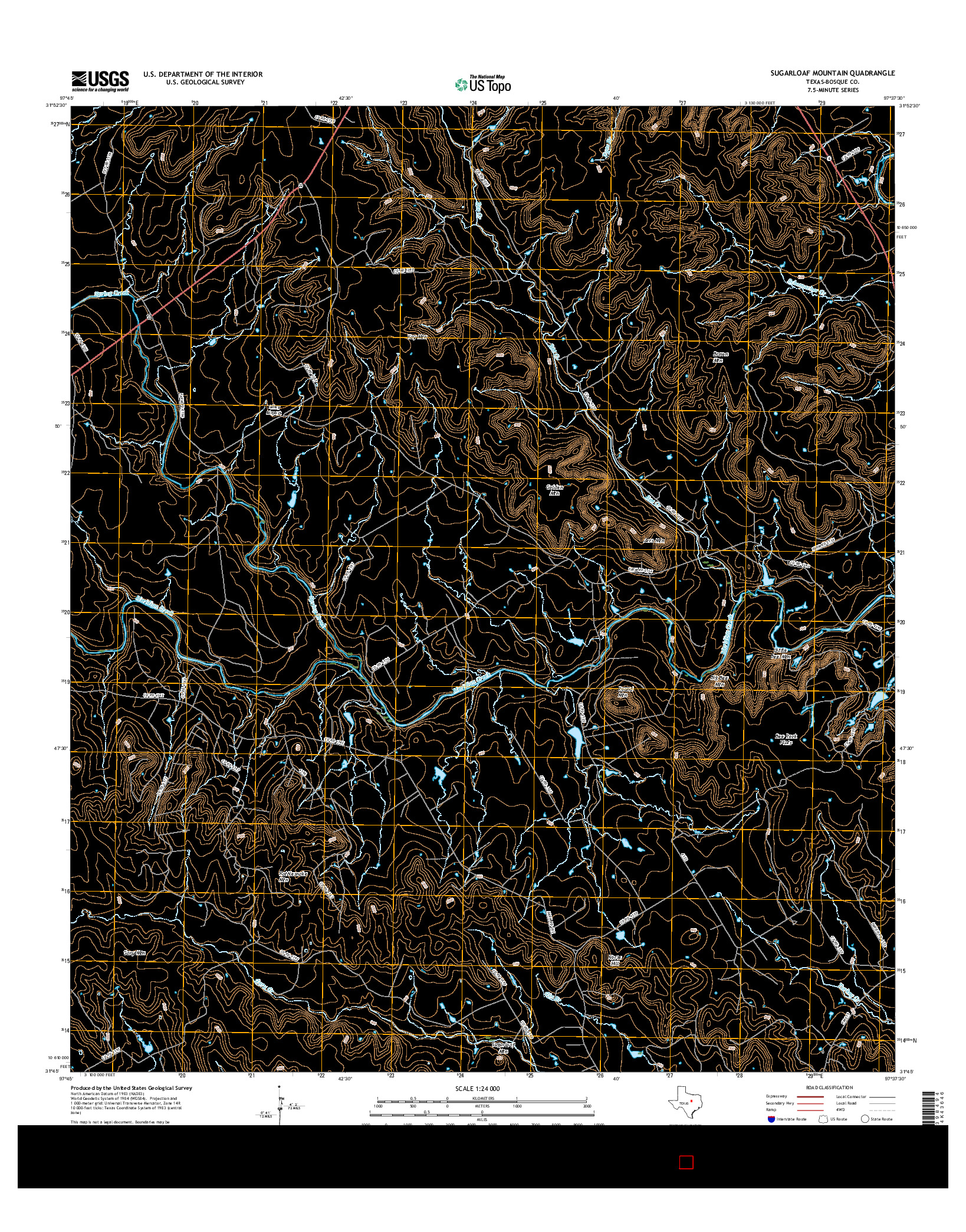 USGS US TOPO 7.5-MINUTE MAP FOR SUGARLOAF MOUNTAIN, TX 2016