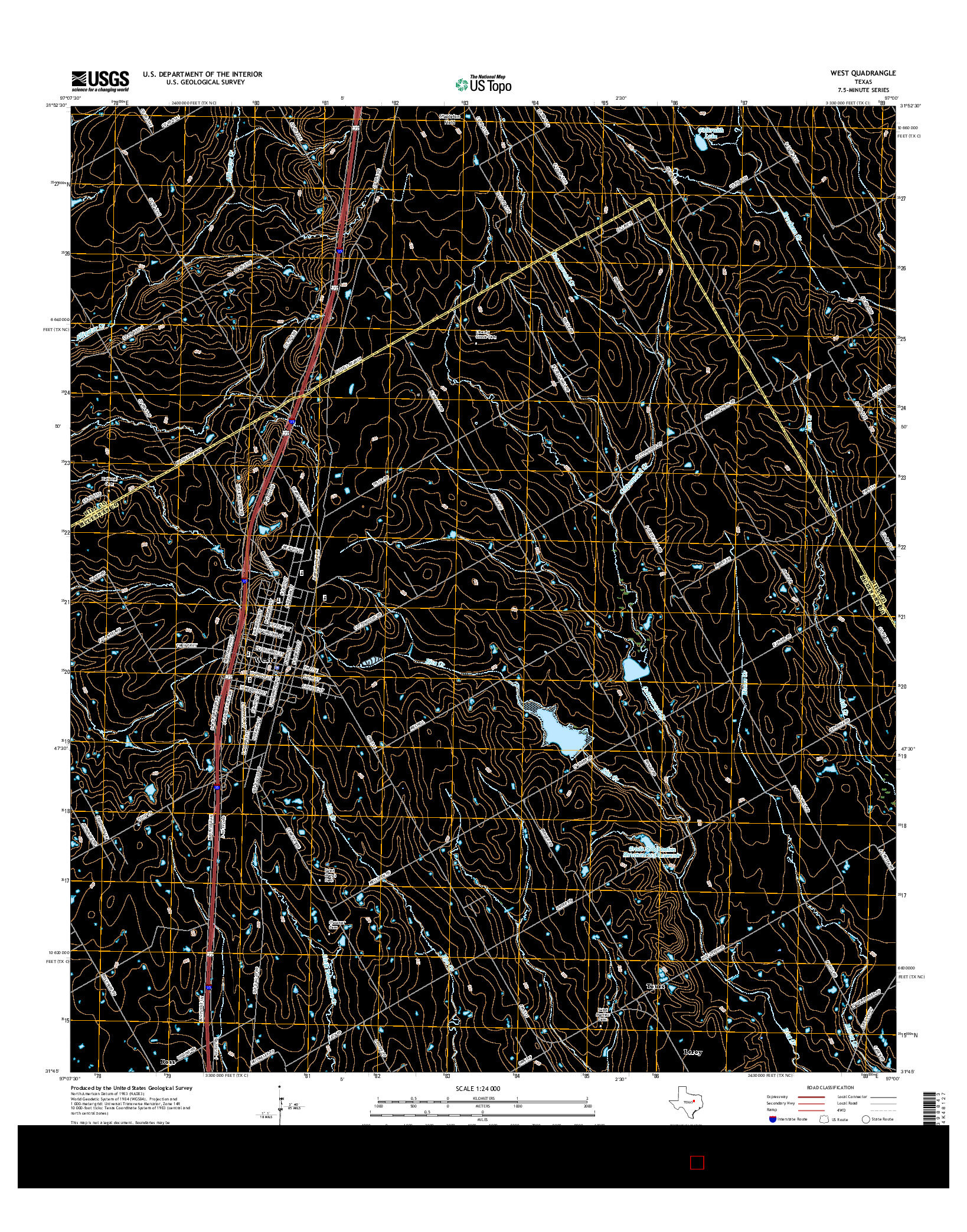 USGS US TOPO 7.5-MINUTE MAP FOR WEST, TX 2016