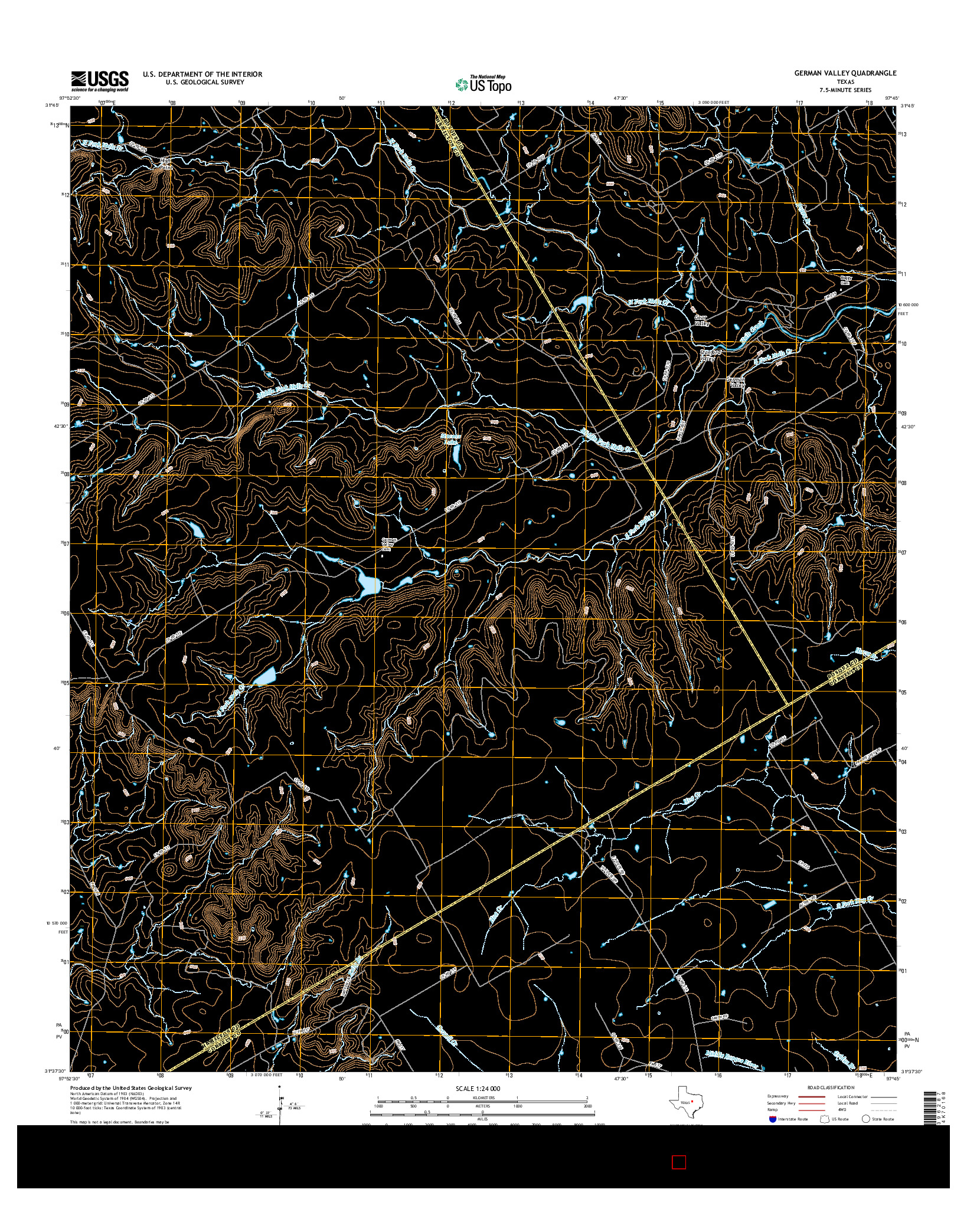 USGS US TOPO 7.5-MINUTE MAP FOR GERMAN VALLEY, TX 2016