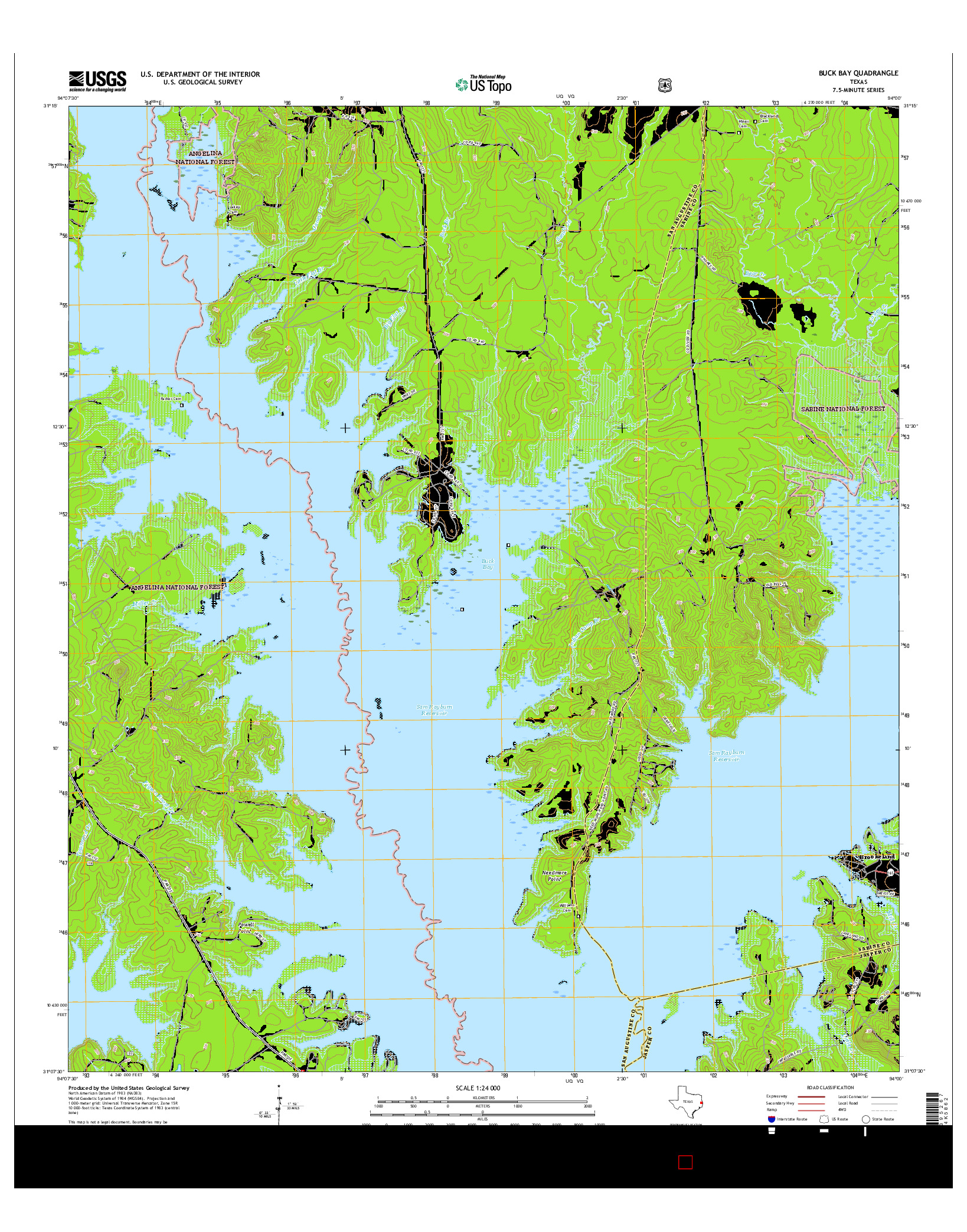 USGS US TOPO 7.5-MINUTE MAP FOR BUCK BAY, TX 2016