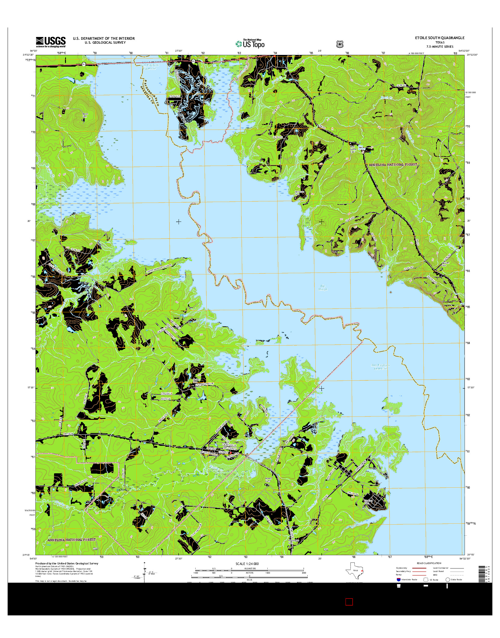 USGS US TOPO 7.5-MINUTE MAP FOR ETOILE SOUTH, TX 2016