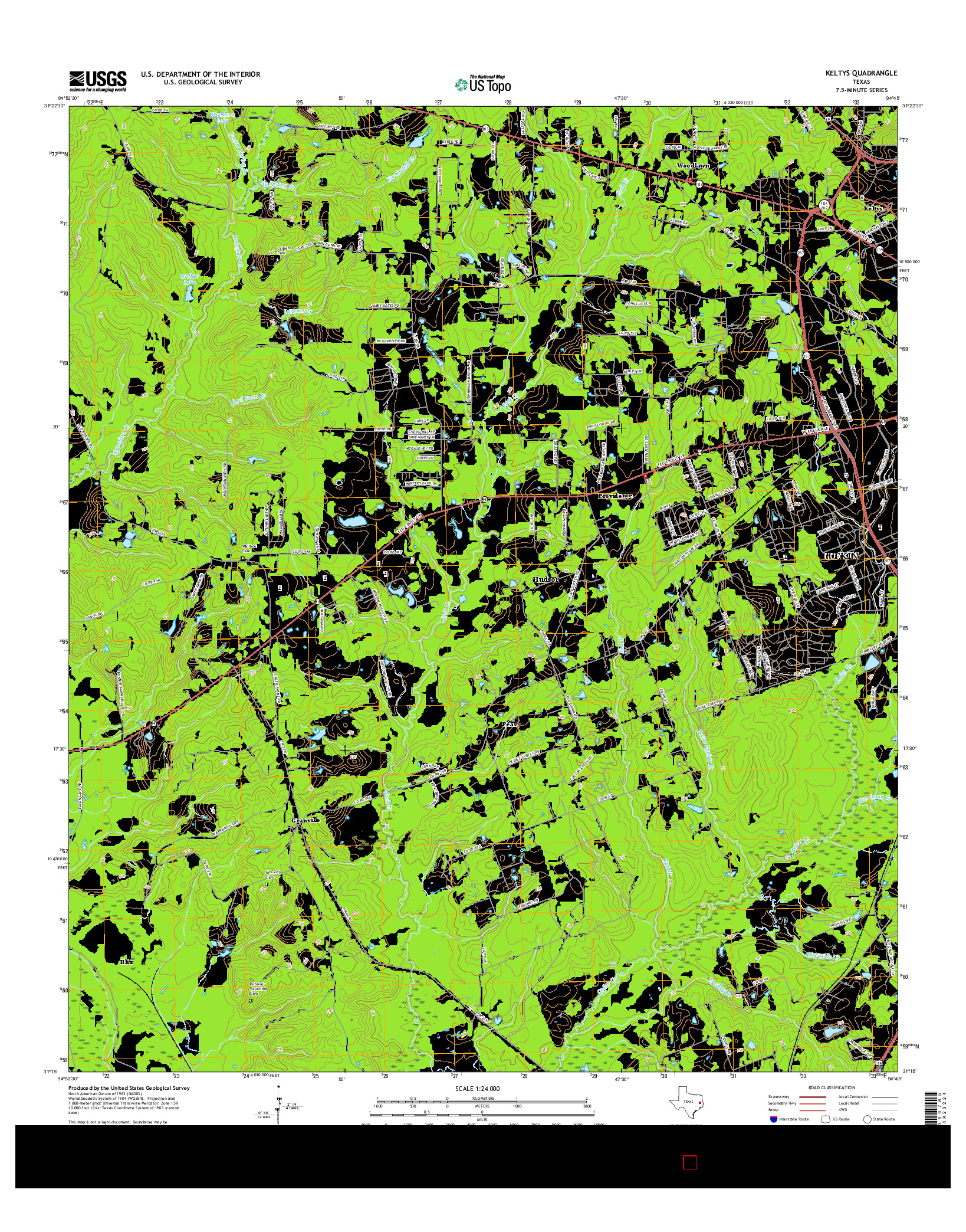 USGS US TOPO 7.5-MINUTE MAP FOR KELTYS, TX 2016