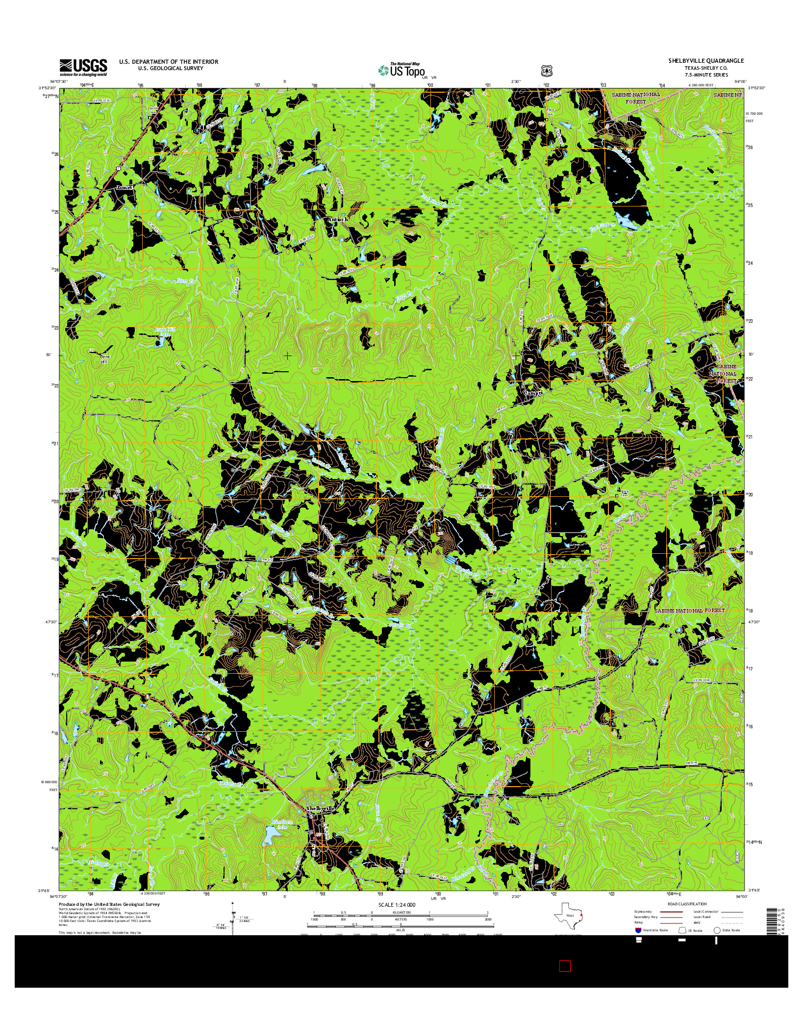 USGS US TOPO 7.5-MINUTE MAP FOR SHELBYVILLE, TX 2016