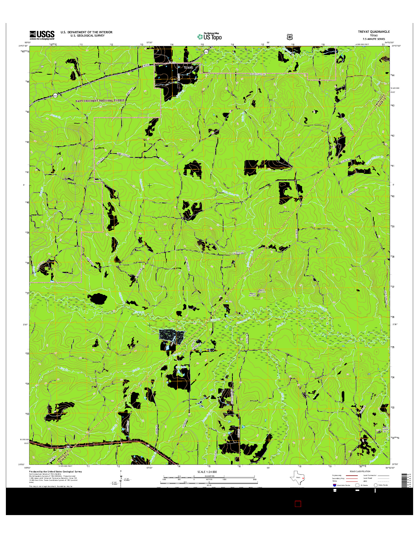 USGS US TOPO 7.5-MINUTE MAP FOR TREVAT, TX 2016