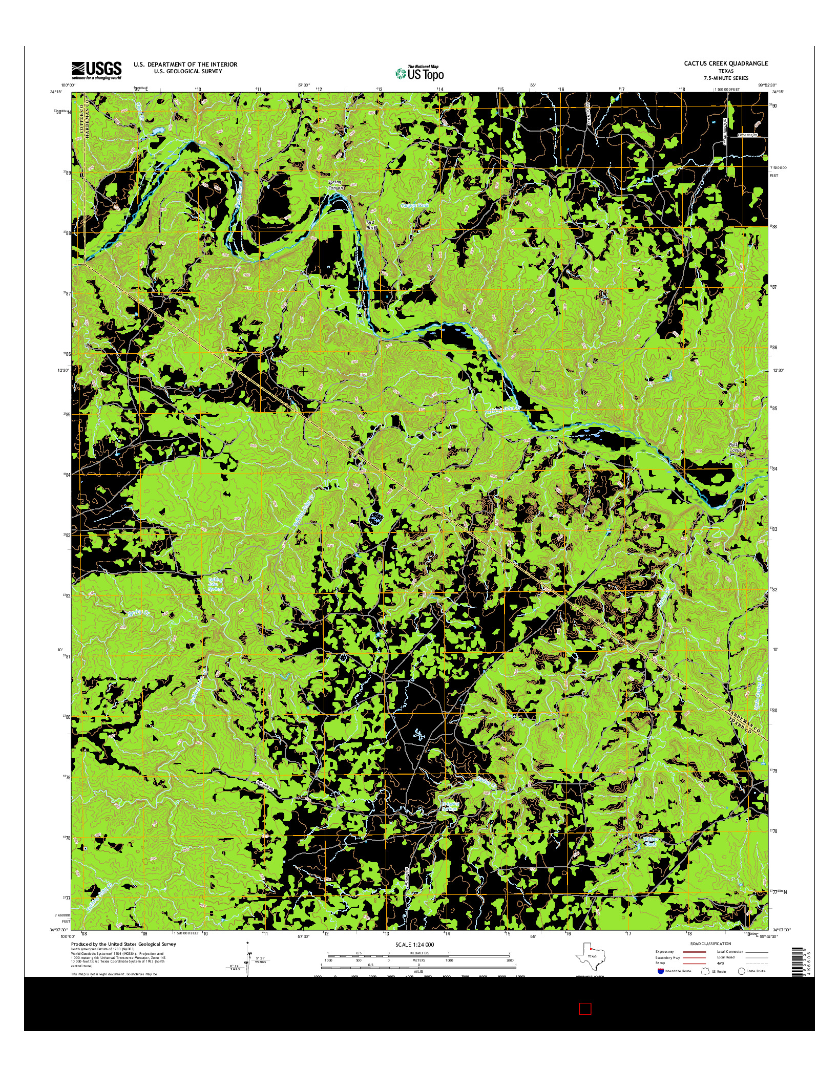 USGS US TOPO 7.5-MINUTE MAP FOR CACTUS CREEK, TX 2016