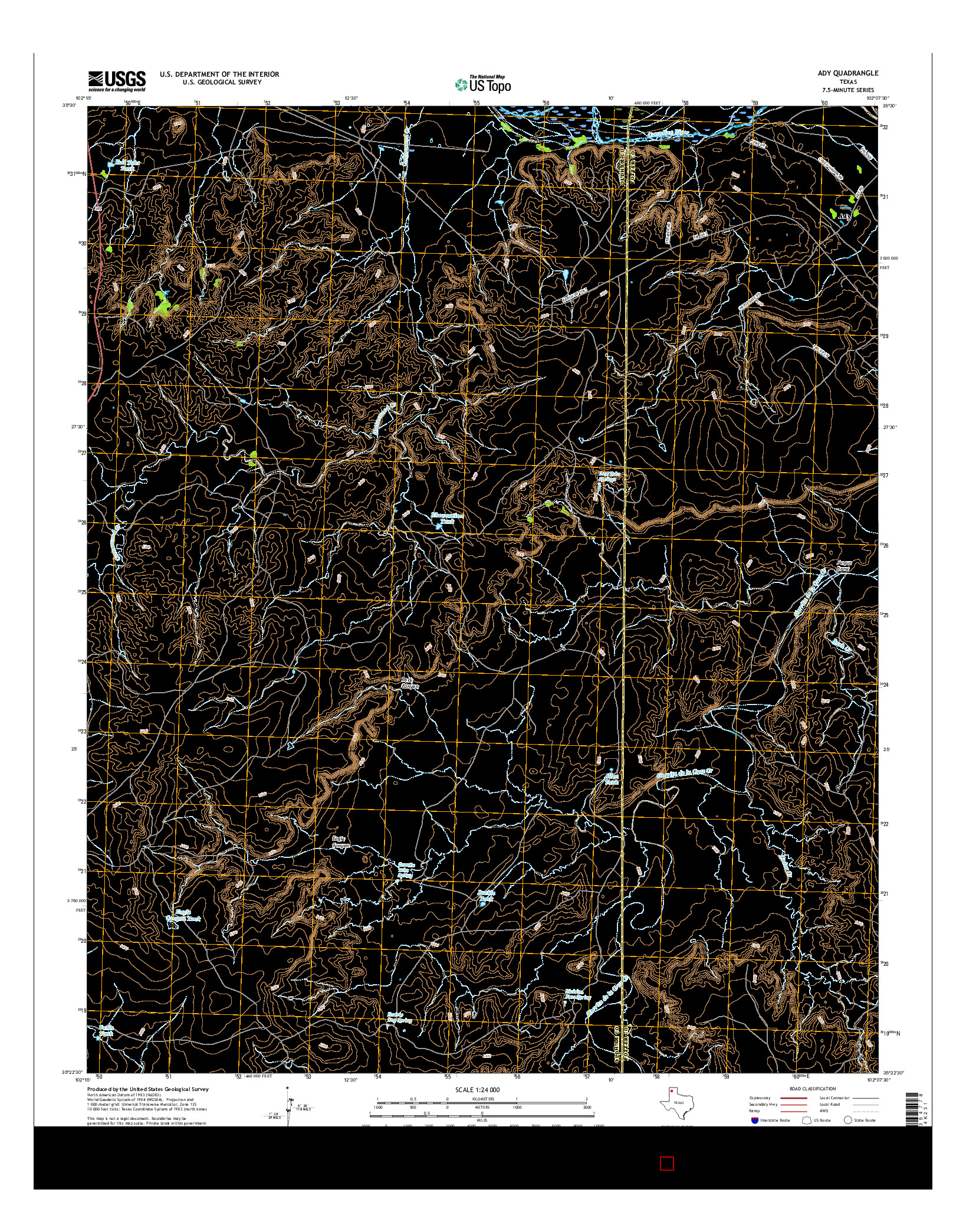 USGS US TOPO 7.5-MINUTE MAP FOR ADY, TX 2016