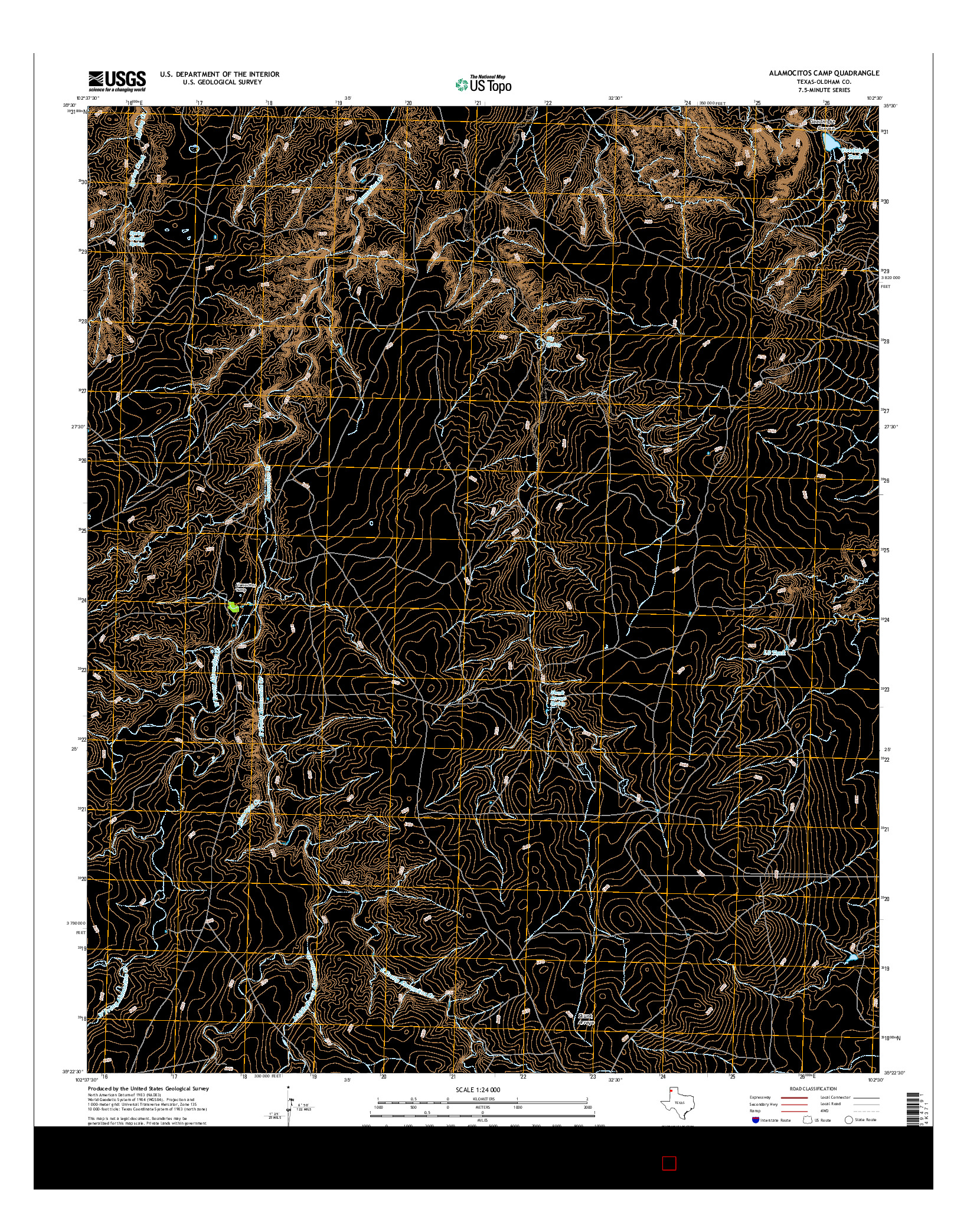 USGS US TOPO 7.5-MINUTE MAP FOR ALAMOCITOS CAMP, TX 2016