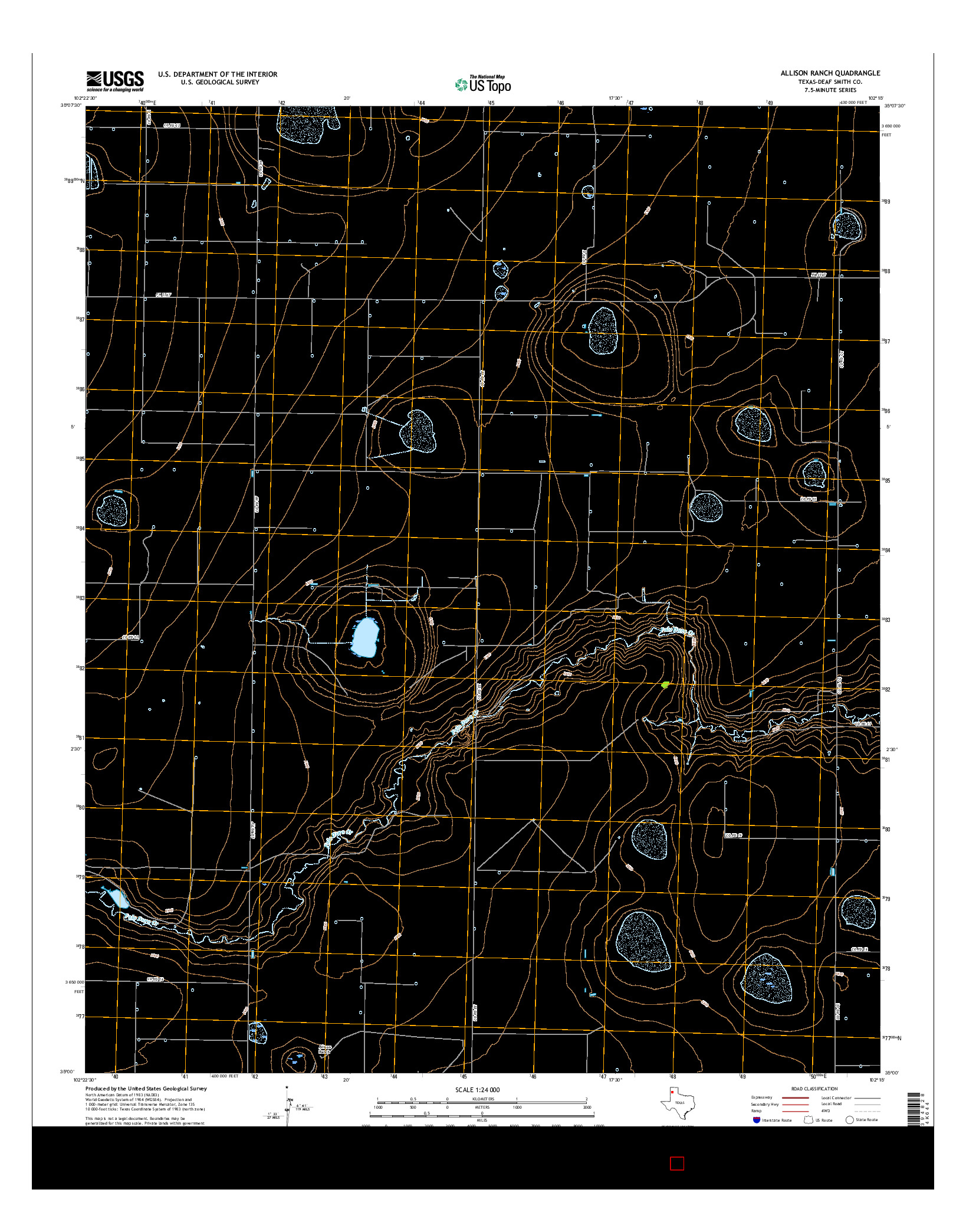 USGS US TOPO 7.5-MINUTE MAP FOR ALLISON RANCH, TX 2016