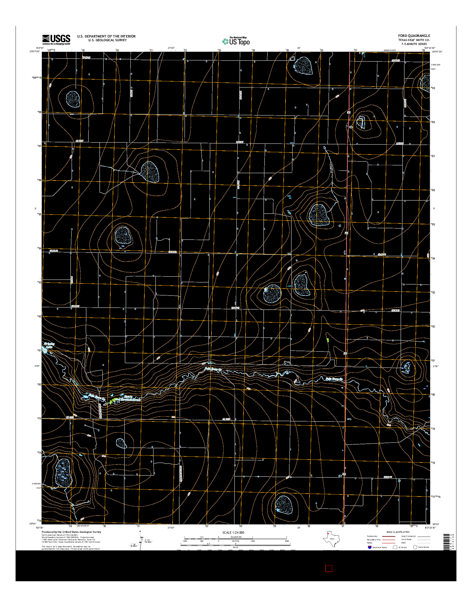 USGS US TOPO 7.5-MINUTE MAP FOR FORD, TX 2016