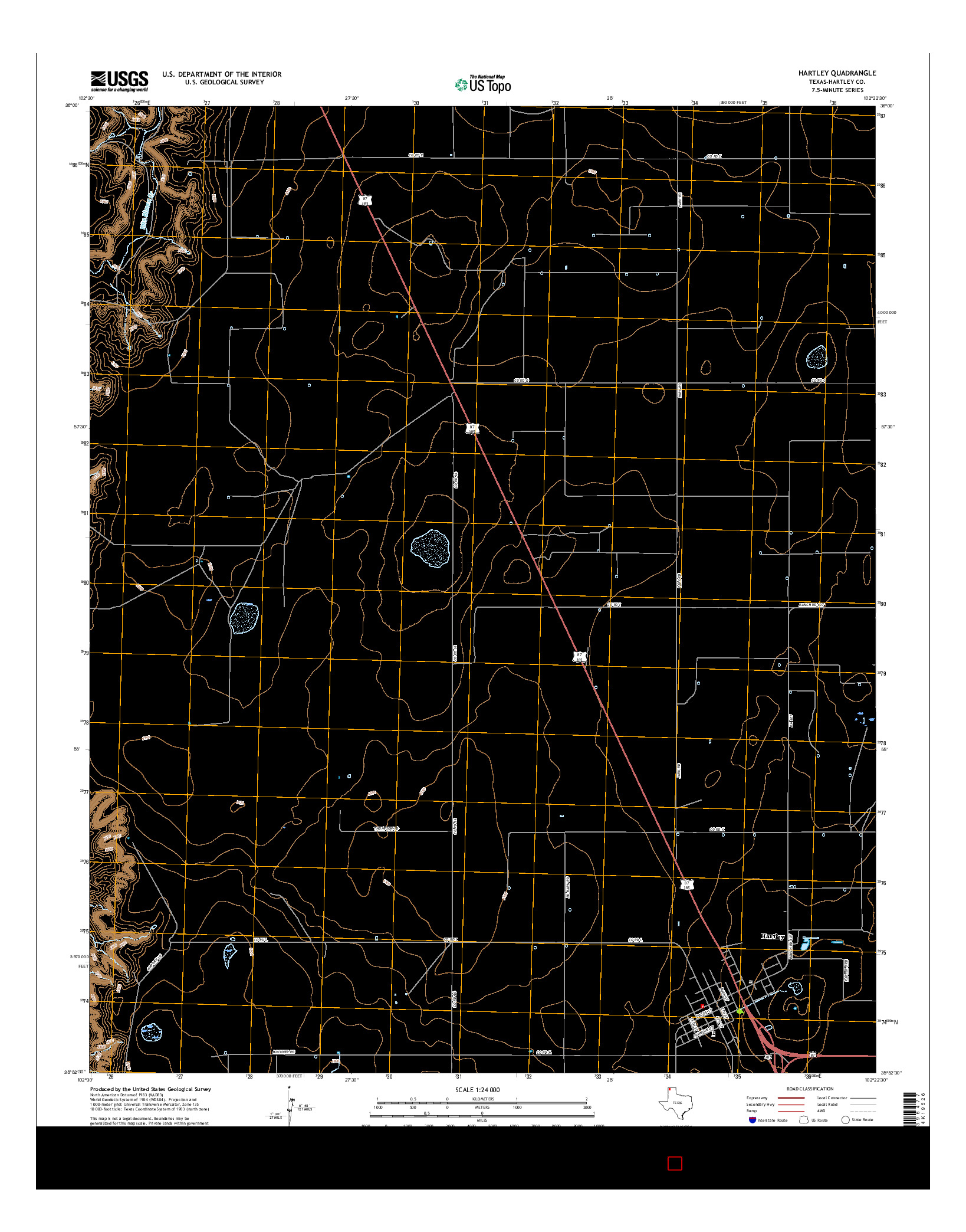 USGS US TOPO 7.5-MINUTE MAP FOR HARTLEY, TX 2016