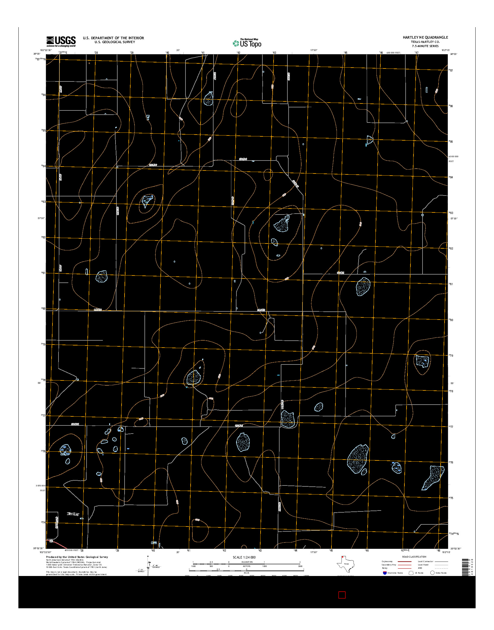 USGS US TOPO 7.5-MINUTE MAP FOR HARTLEY NE, TX 2016