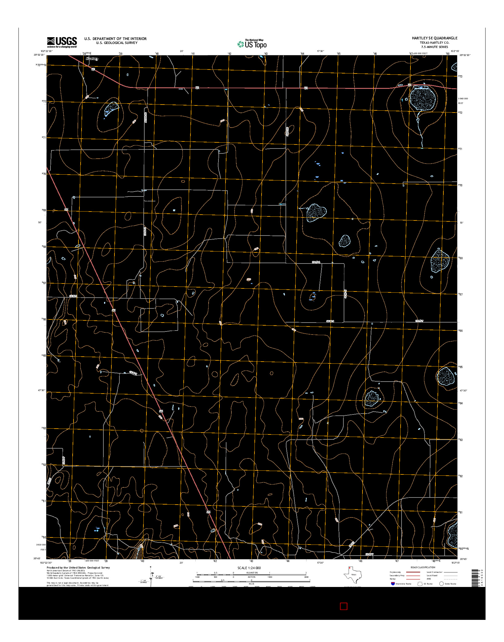 USGS US TOPO 7.5-MINUTE MAP FOR HARTLEY SE, TX 2016