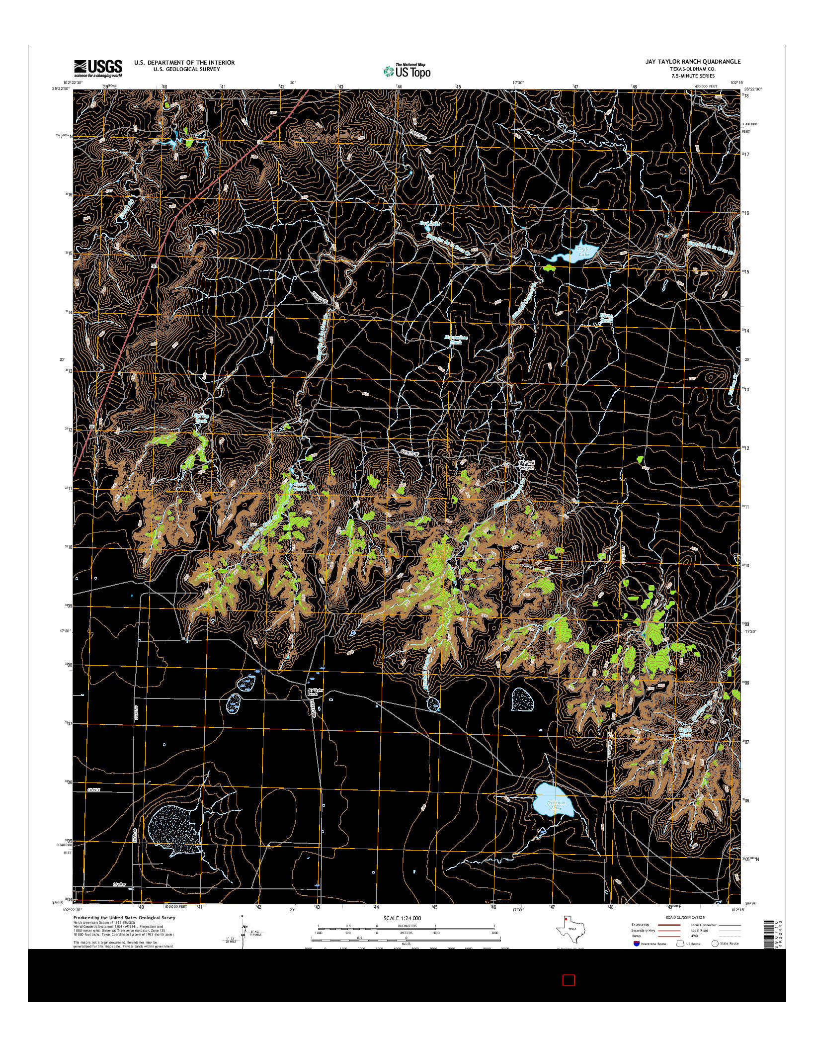 USGS US TOPO 7.5-MINUTE MAP FOR JAY TAYLOR RANCH, TX 2016