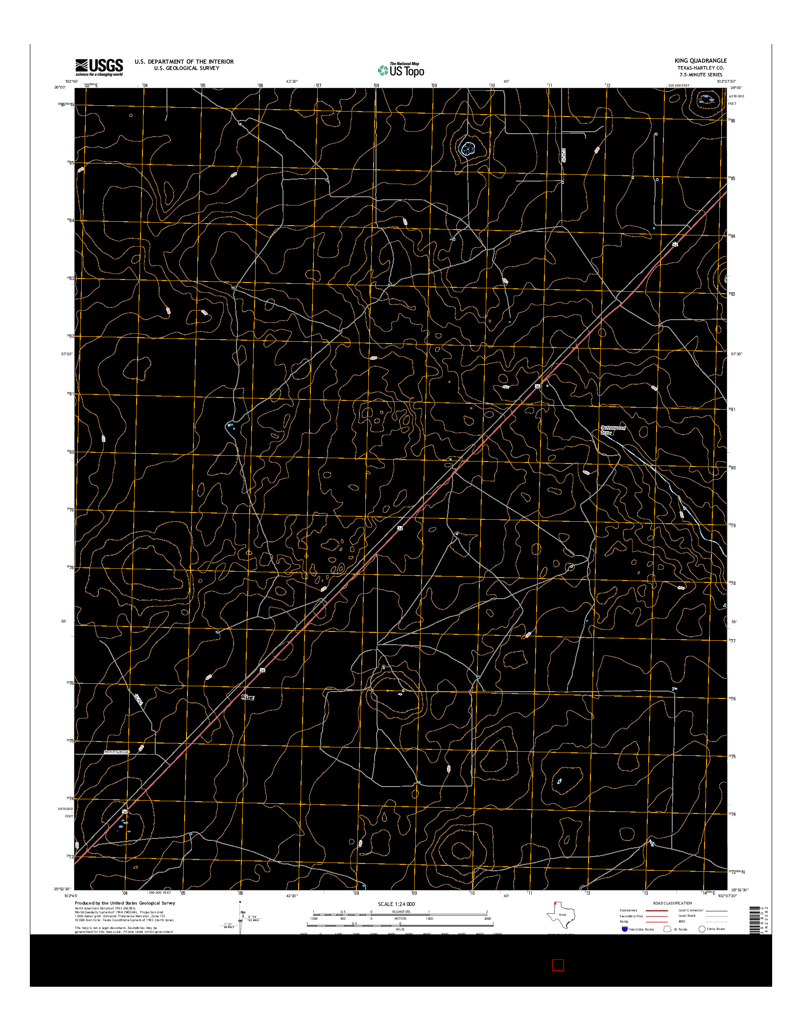 USGS US TOPO 7.5-MINUTE MAP FOR KING, TX 2016