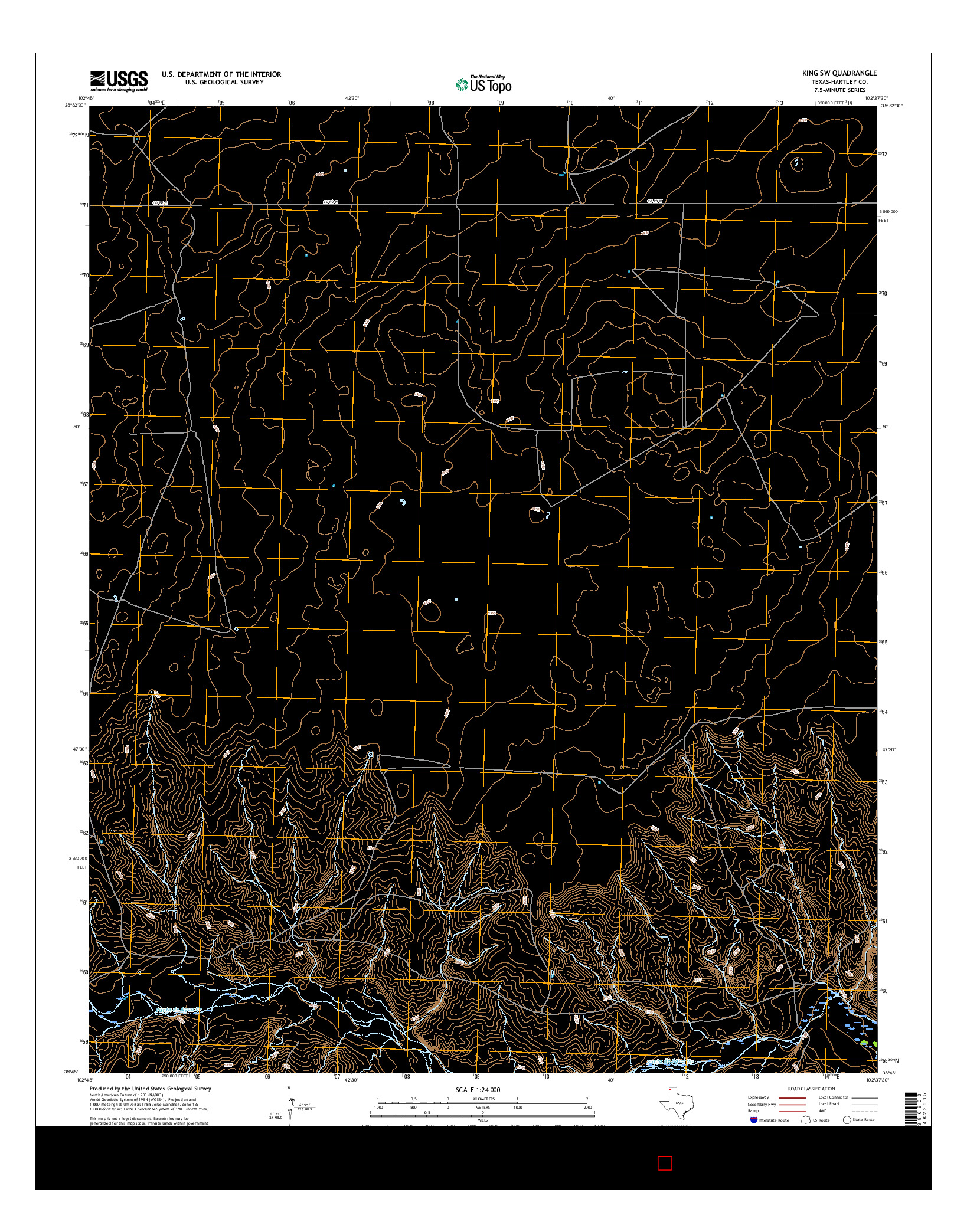 USGS US TOPO 7.5-MINUTE MAP FOR KING SW, TX 2016