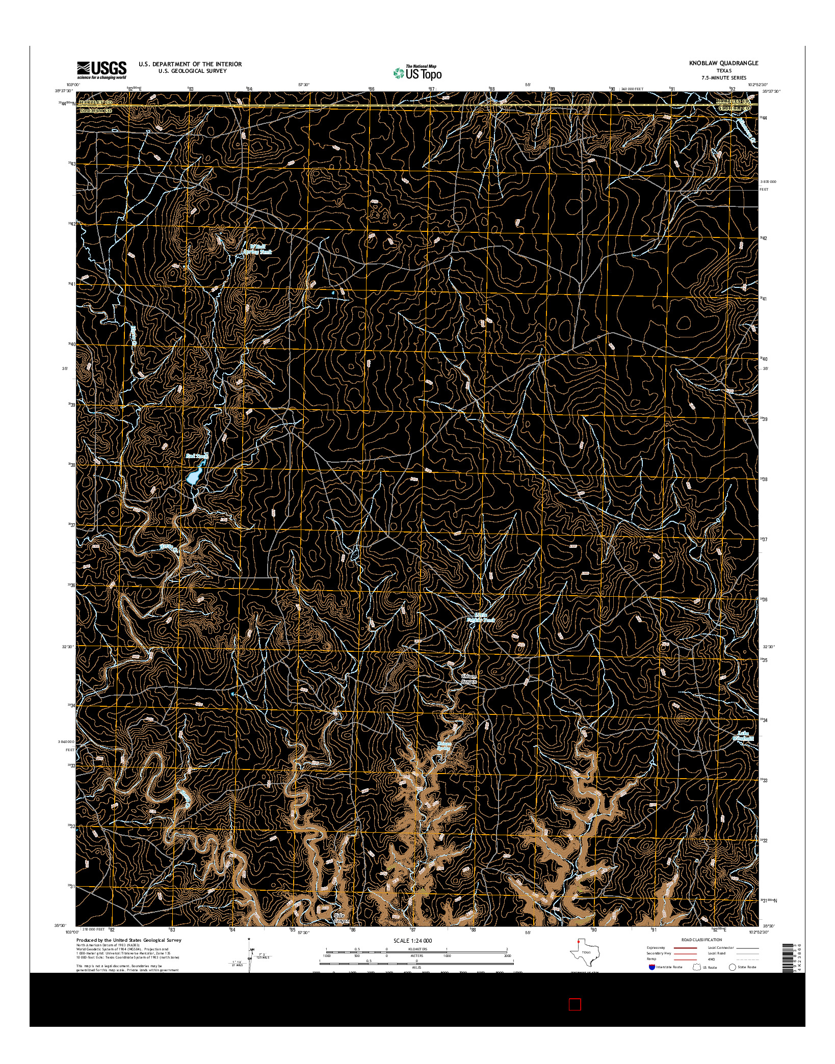 USGS US TOPO 7.5-MINUTE MAP FOR KNOBLAW, TX 2016