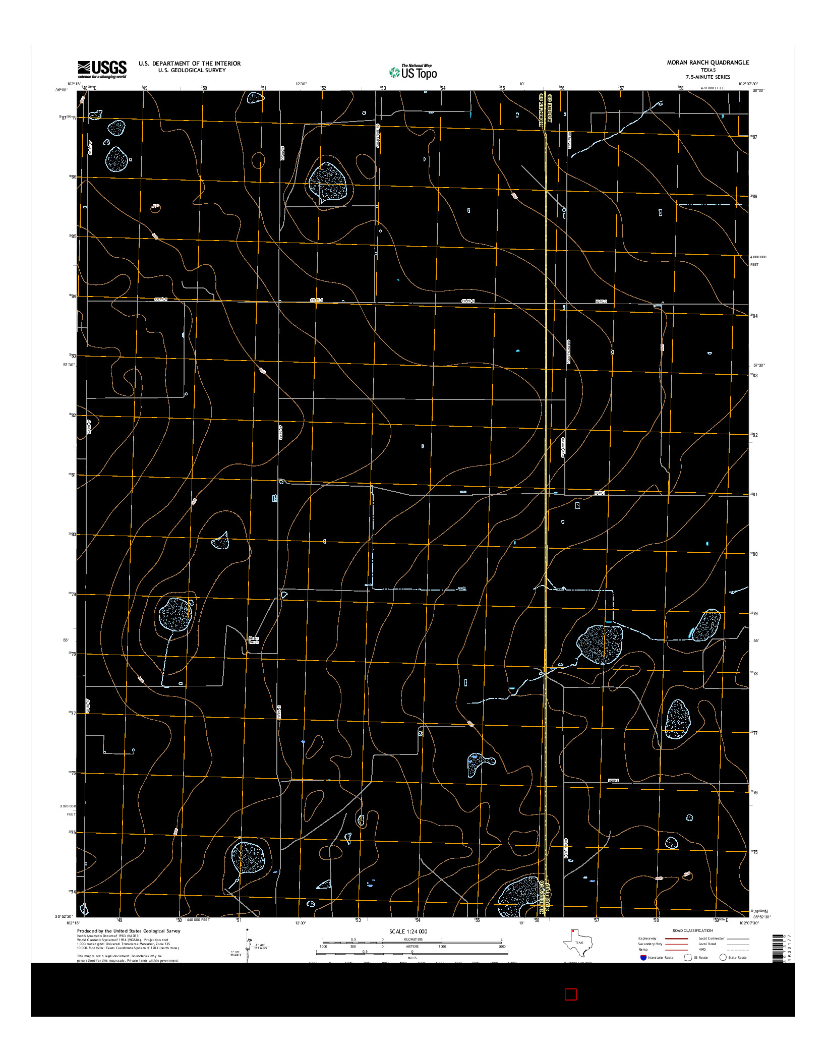 USGS US TOPO 7.5-MINUTE MAP FOR MORAN RANCH, TX 2016
