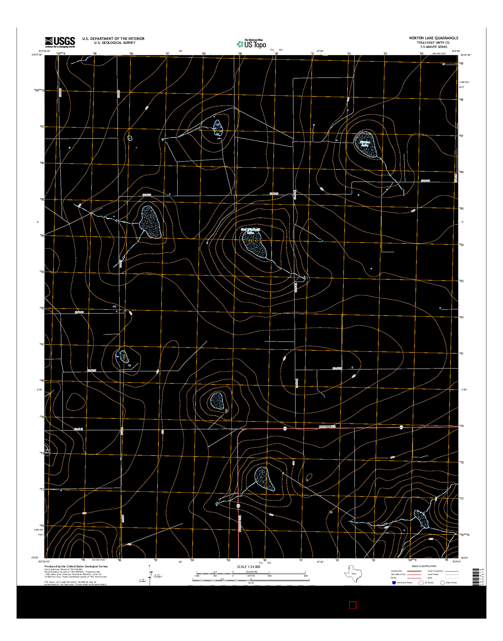 USGS US TOPO 7.5-MINUTE MAP FOR NORTON LAKE, TX 2016