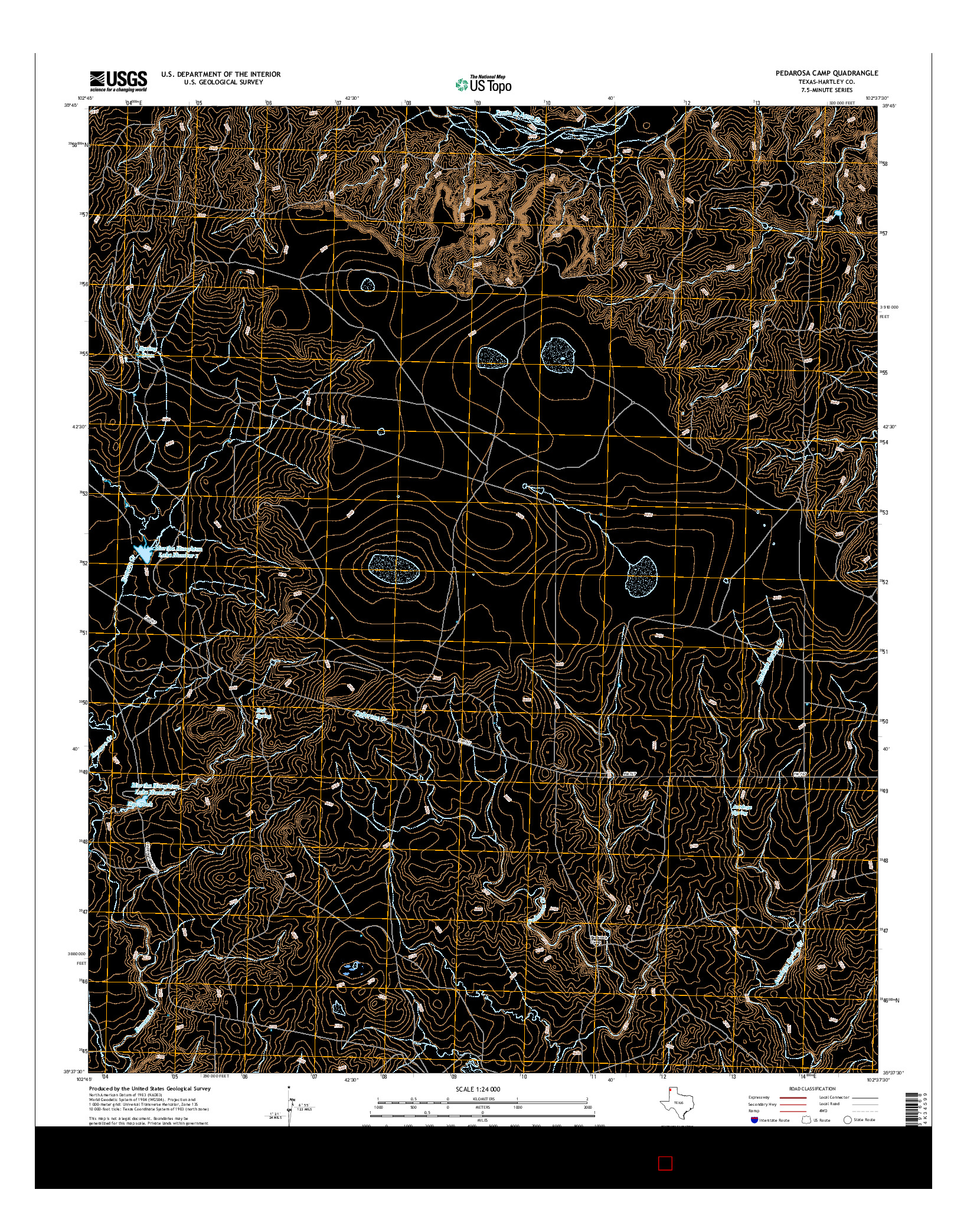 USGS US TOPO 7.5-MINUTE MAP FOR PEDAROSA CAMP, TX 2016