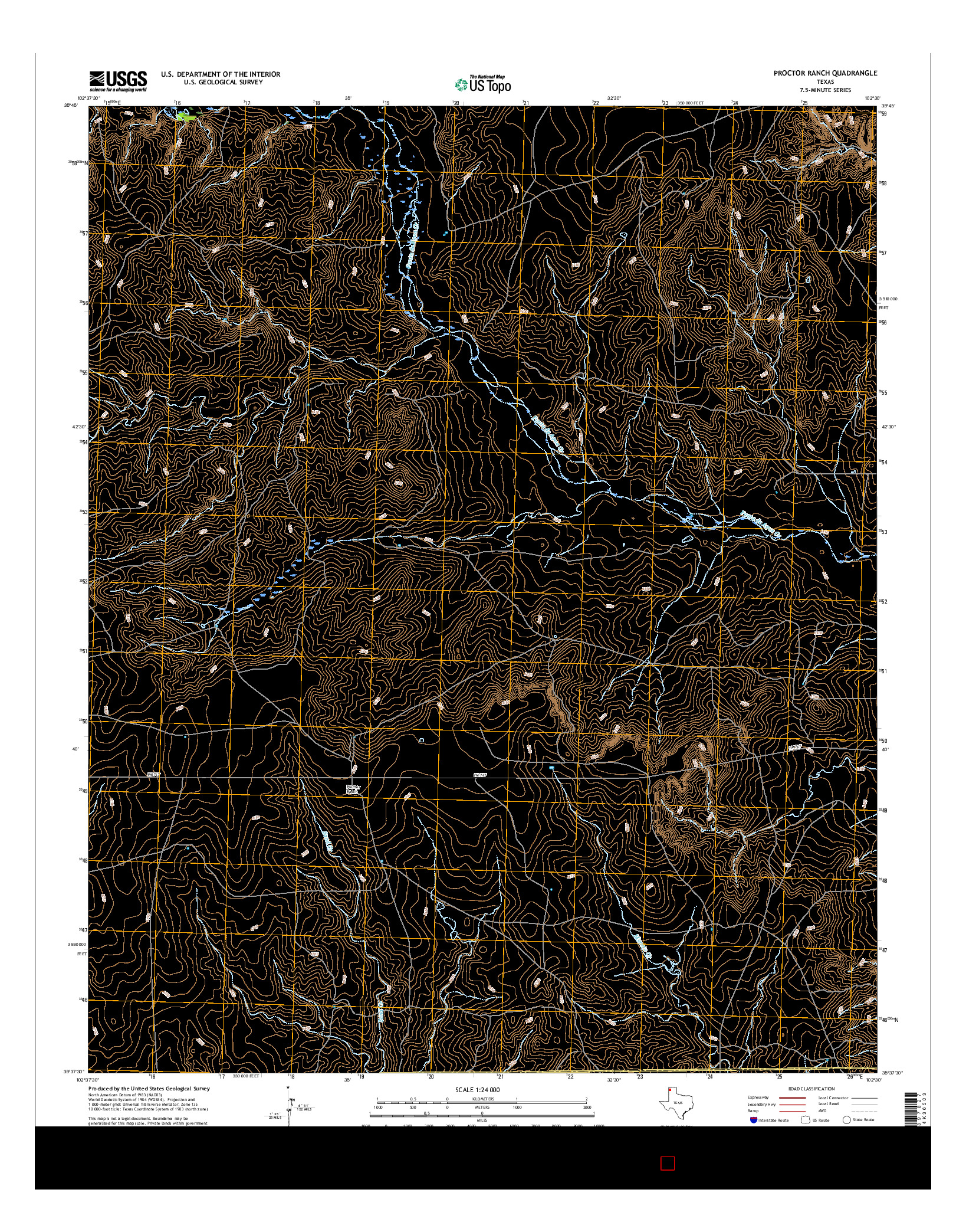 USGS US TOPO 7.5-MINUTE MAP FOR PROCTOR RANCH, TX 2016