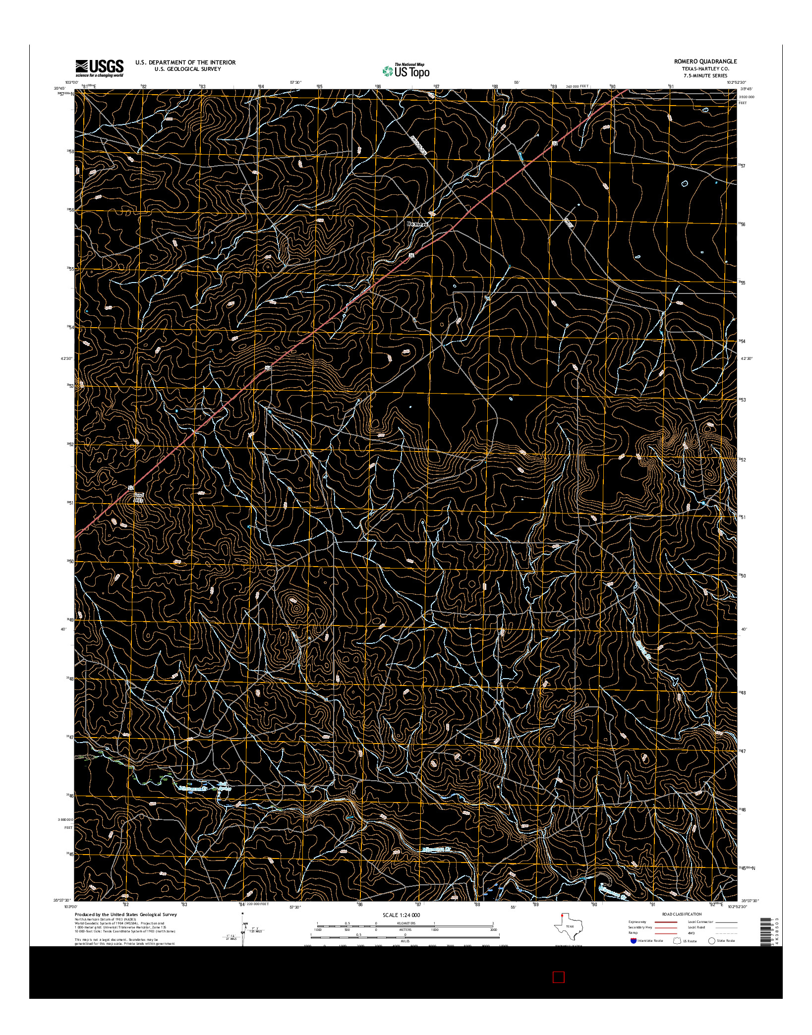 USGS US TOPO 7.5-MINUTE MAP FOR ROMERO, TX 2016