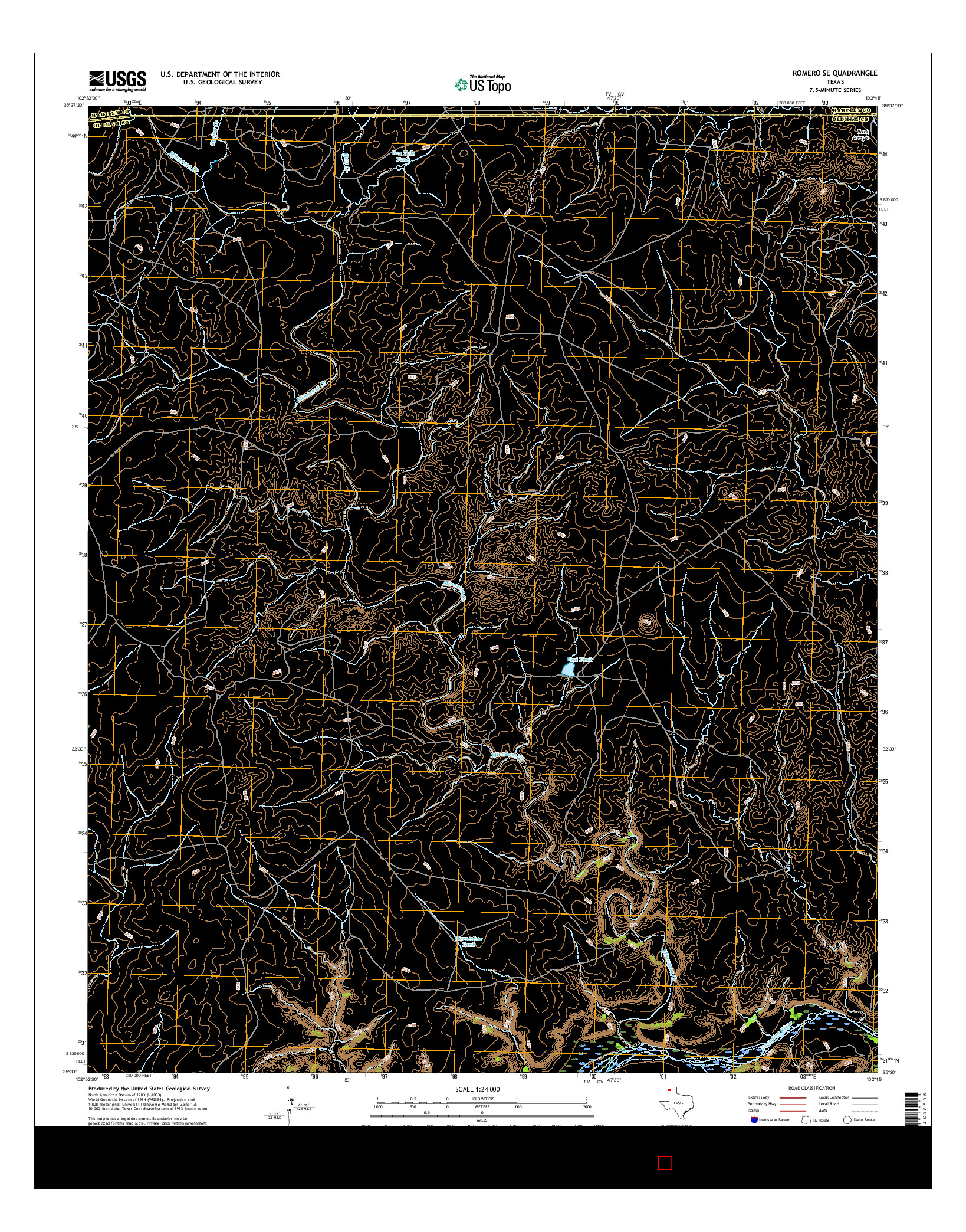USGS US TOPO 7.5-MINUTE MAP FOR ROMERO SE, TX 2016