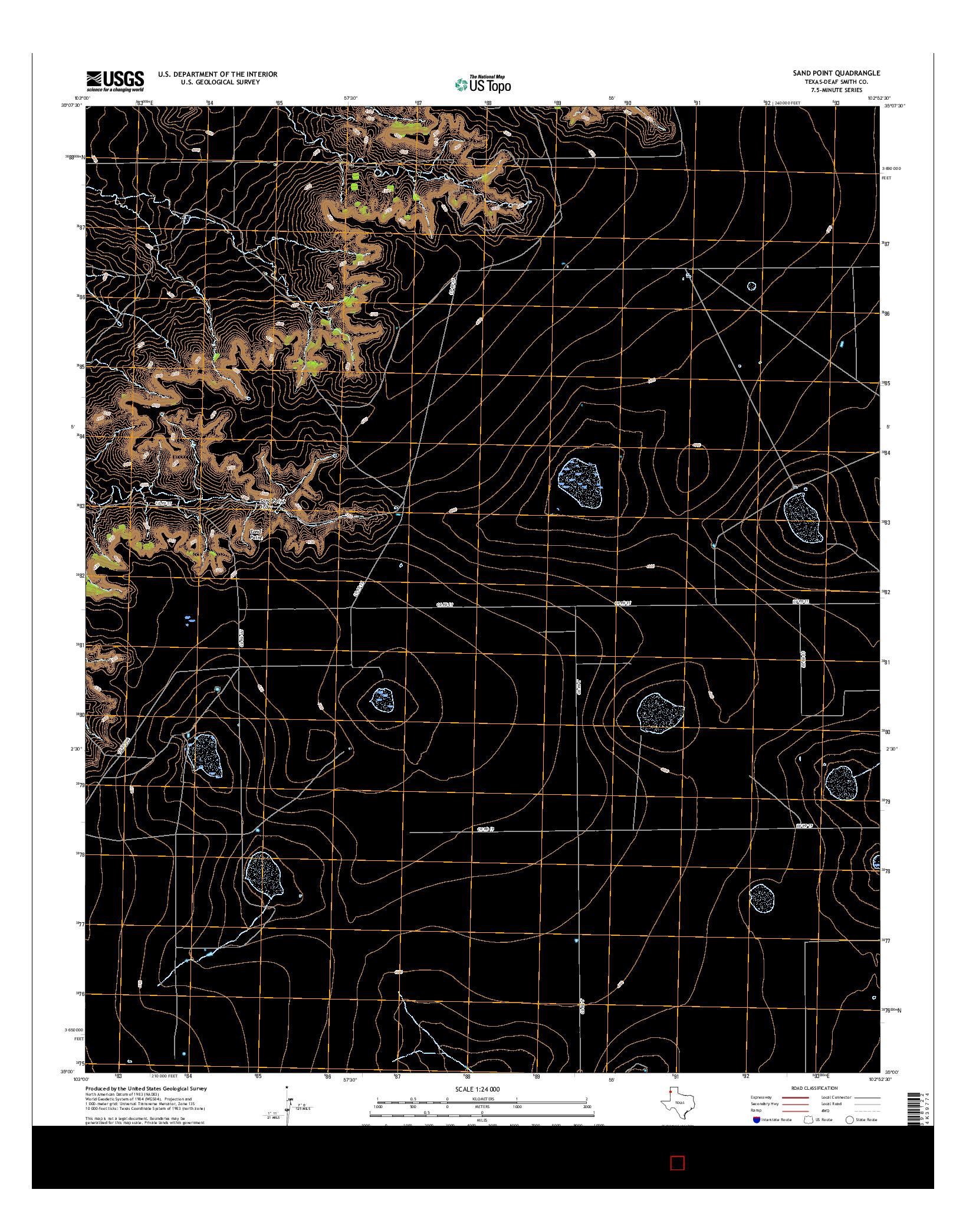 USGS US TOPO 7.5-MINUTE MAP FOR SAND POINT, TX 2016