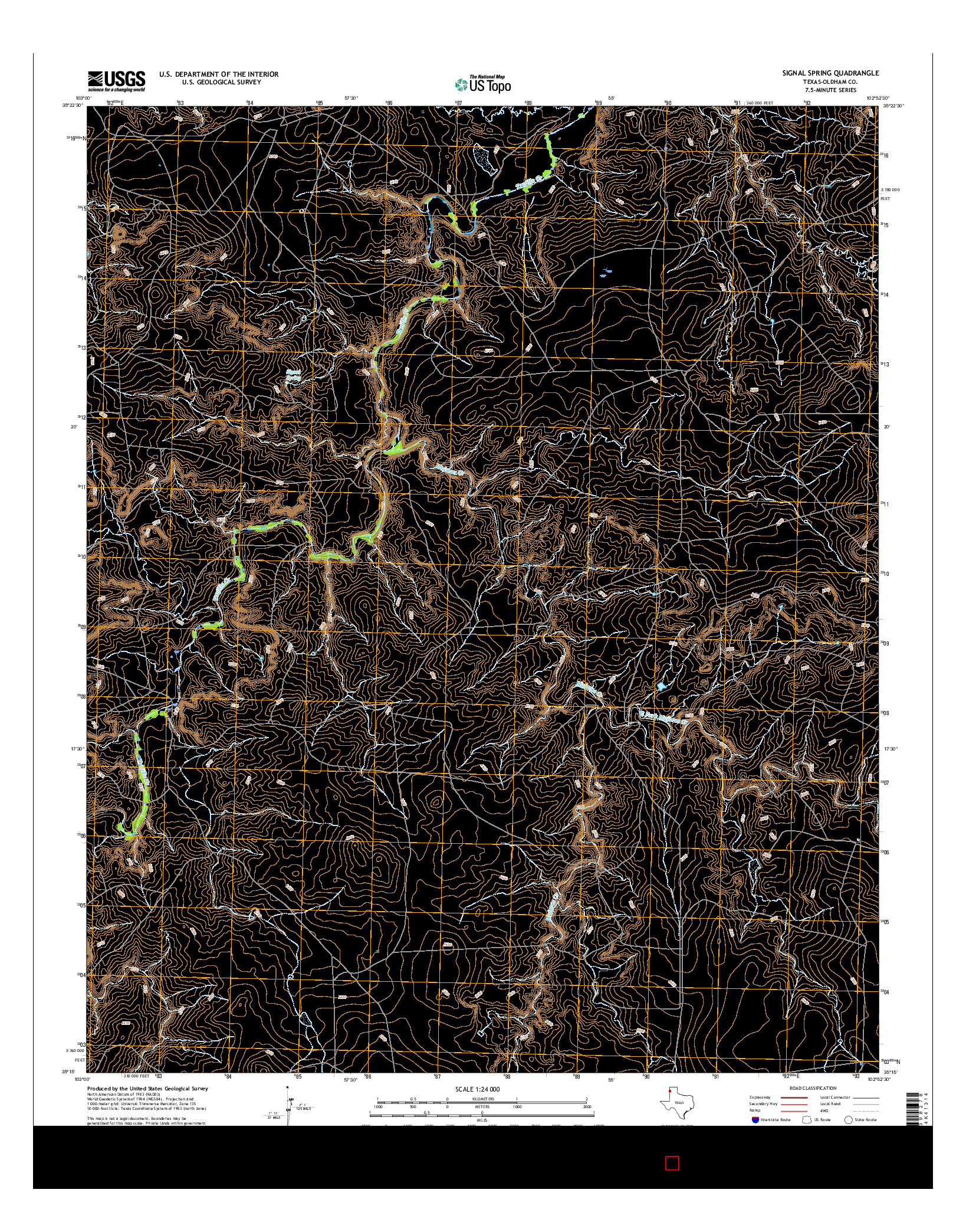 USGS US TOPO 7.5-MINUTE MAP FOR SIGNAL SPRING, TX 2016