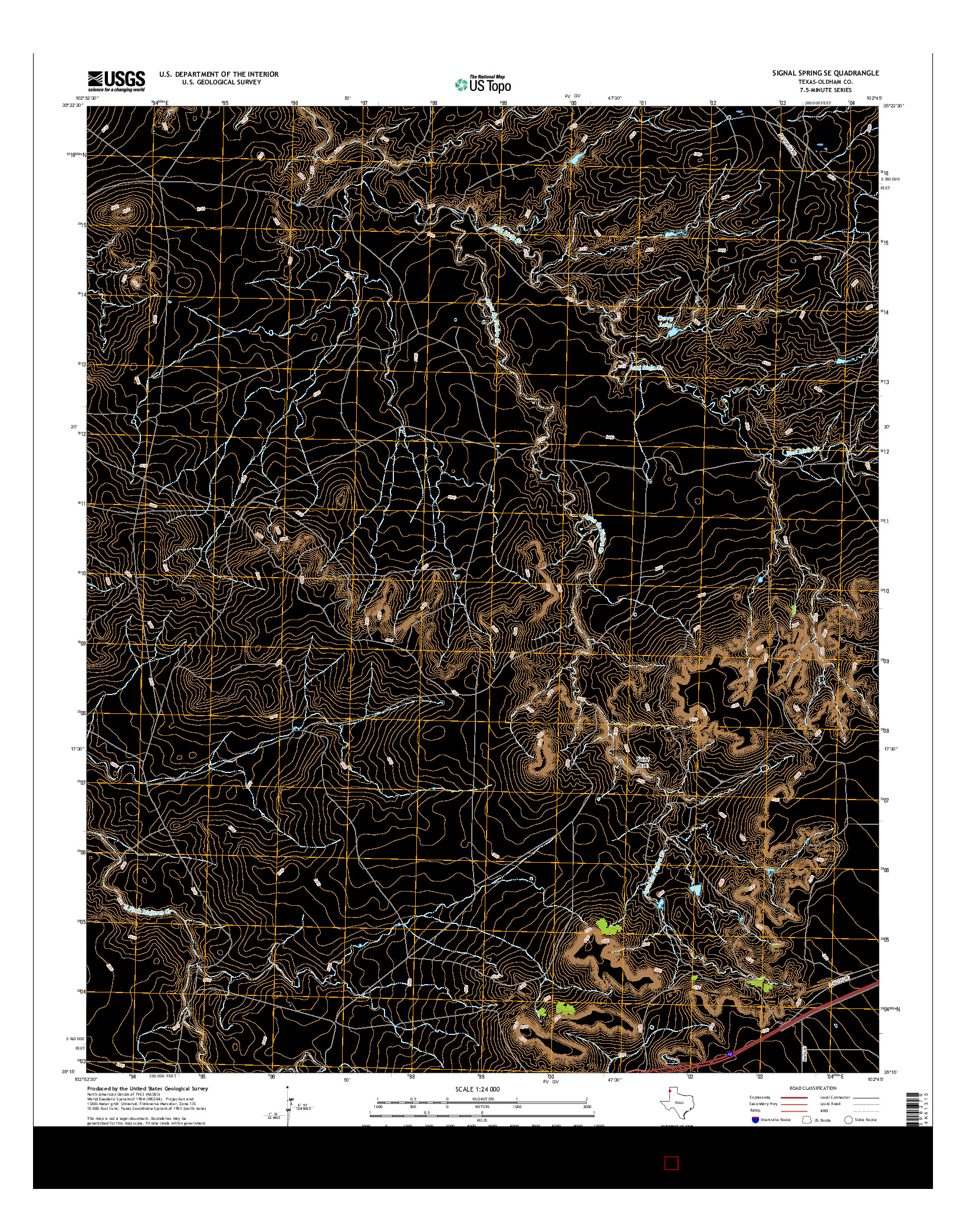 USGS US TOPO 7.5-MINUTE MAP FOR SIGNAL SPRING SE, TX 2016