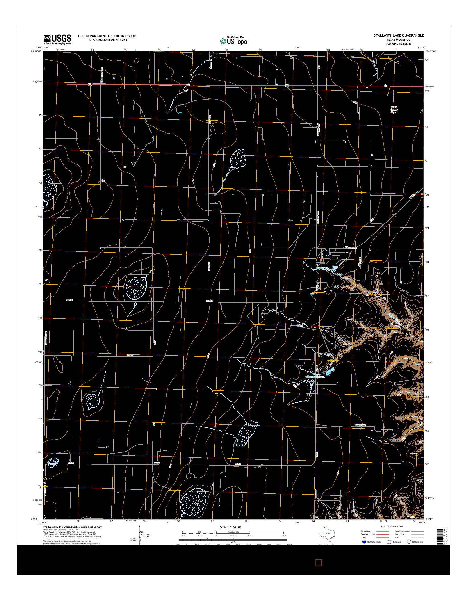 USGS US TOPO 7.5-MINUTE MAP FOR STALLWITZ LAKE, TX 2016