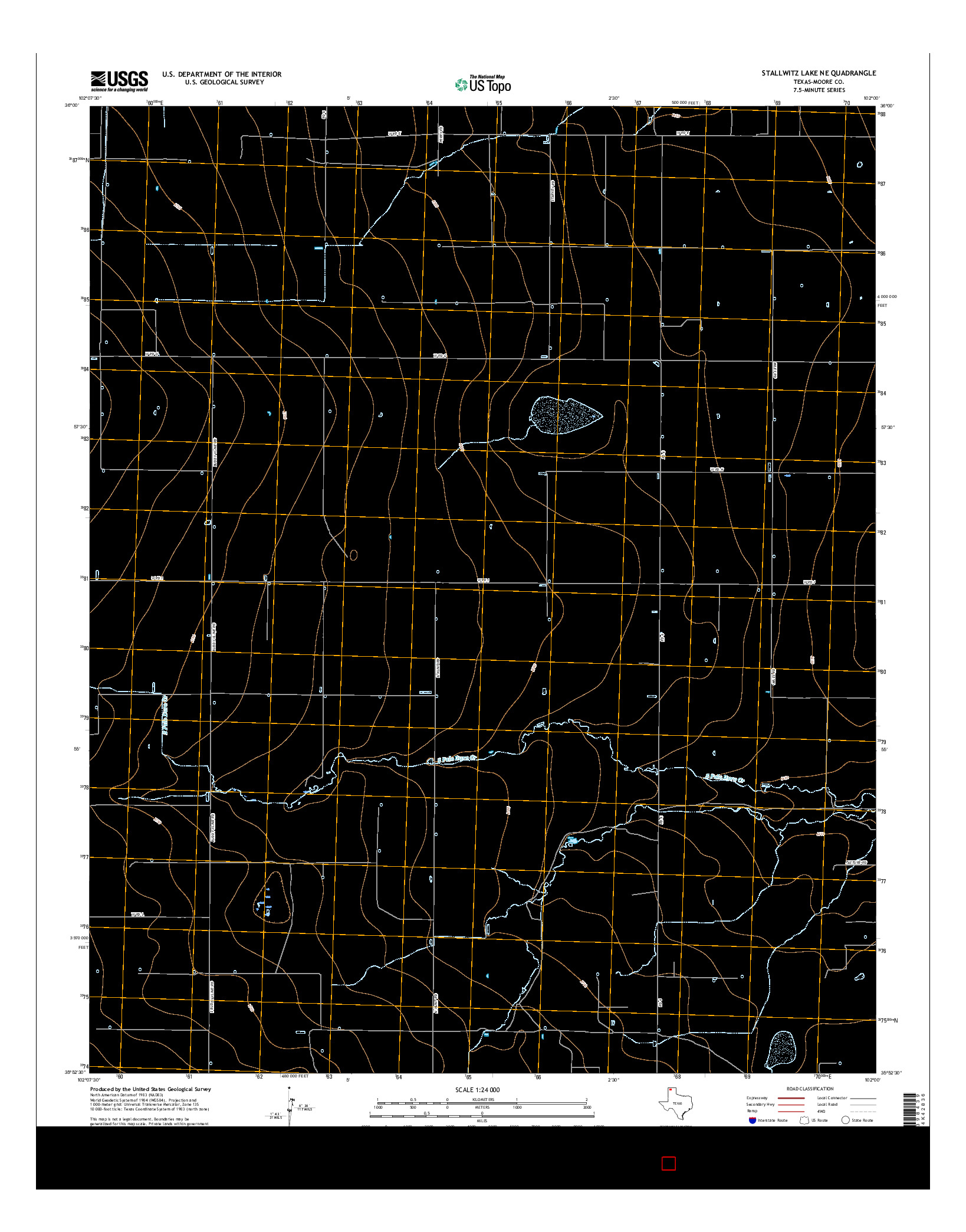 USGS US TOPO 7.5-MINUTE MAP FOR STALLWITZ LAKE NE, TX 2016