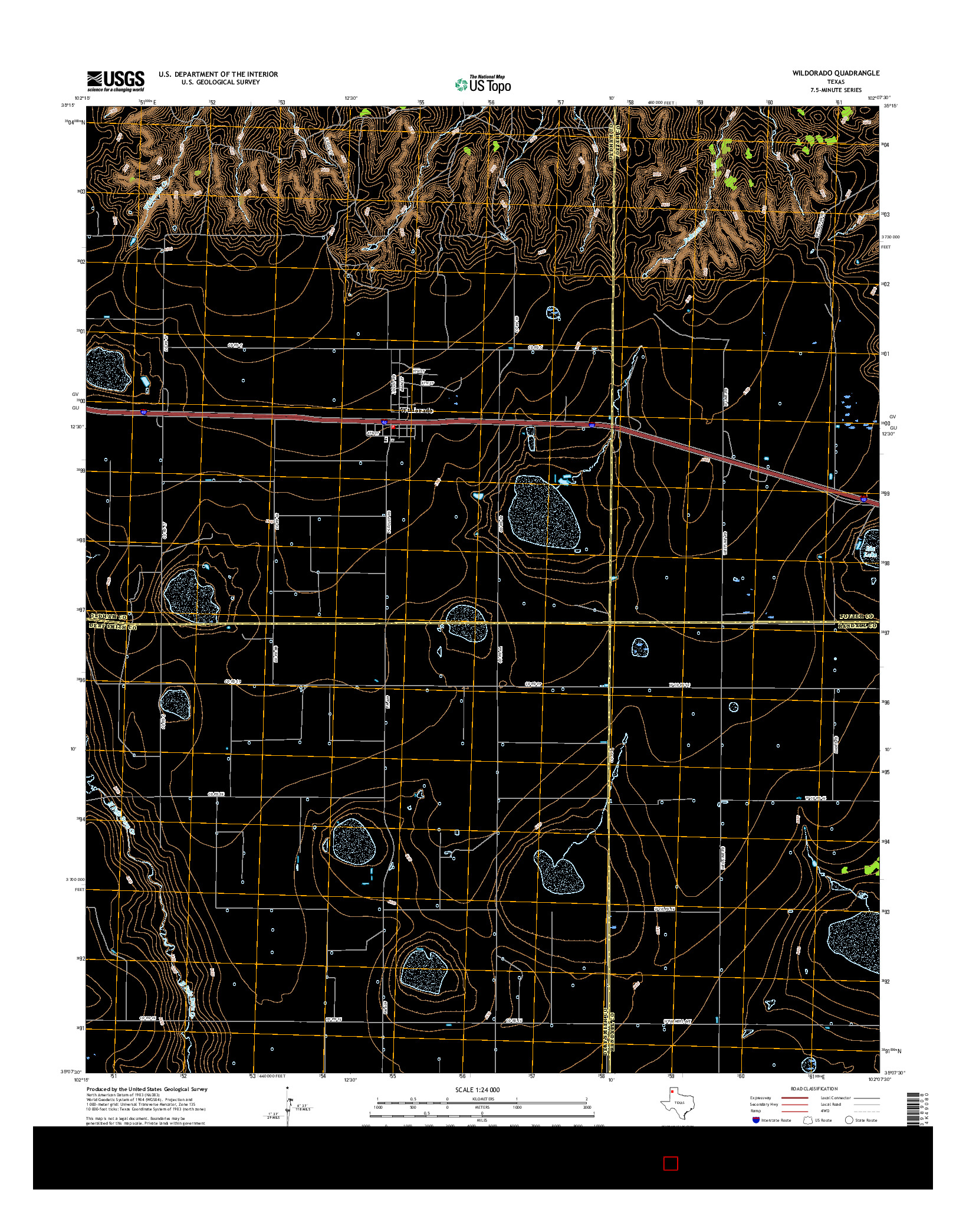 USGS US TOPO 7.5-MINUTE MAP FOR WILDORADO, TX 2016