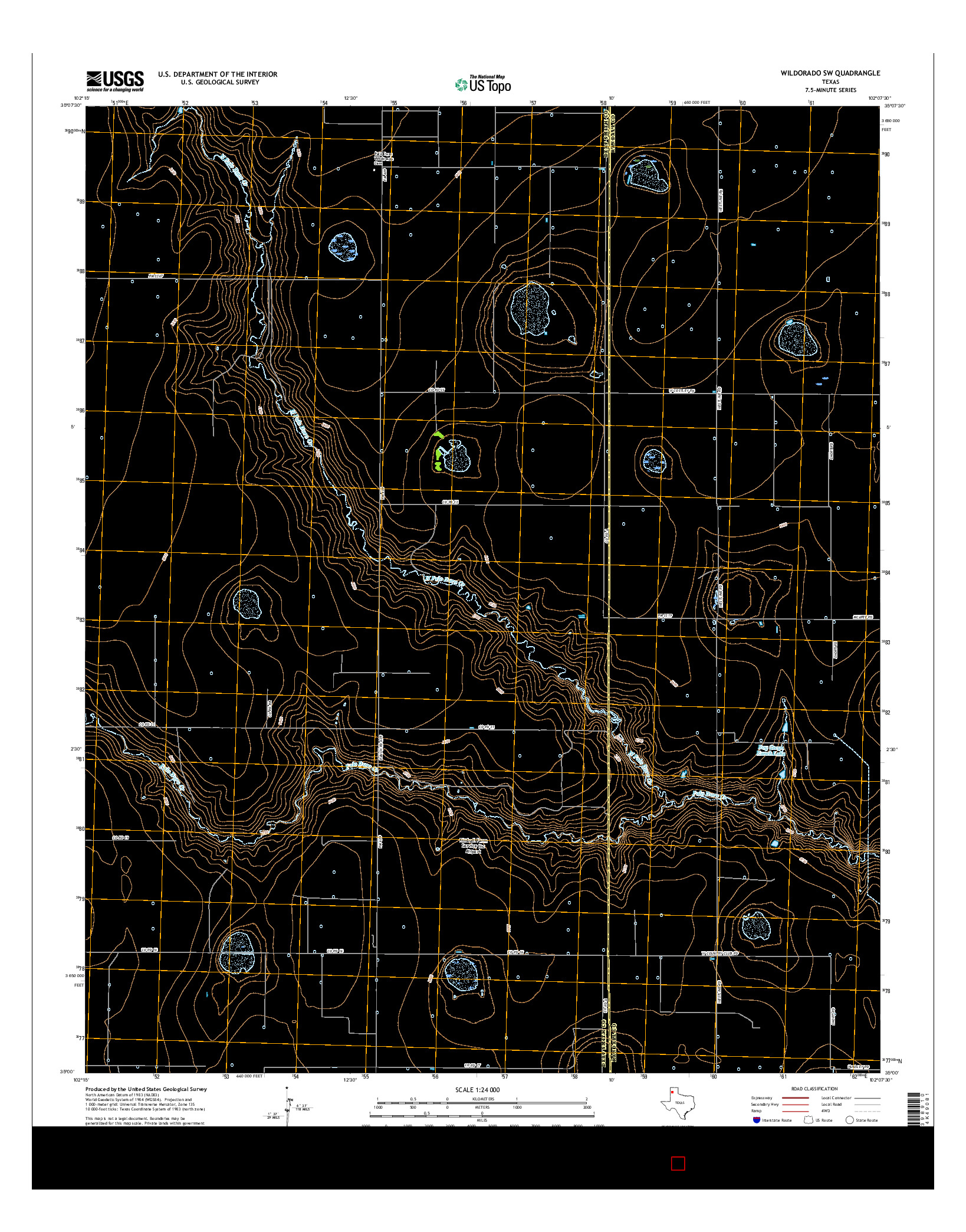 USGS US TOPO 7.5-MINUTE MAP FOR WILDORADO SW, TX 2016