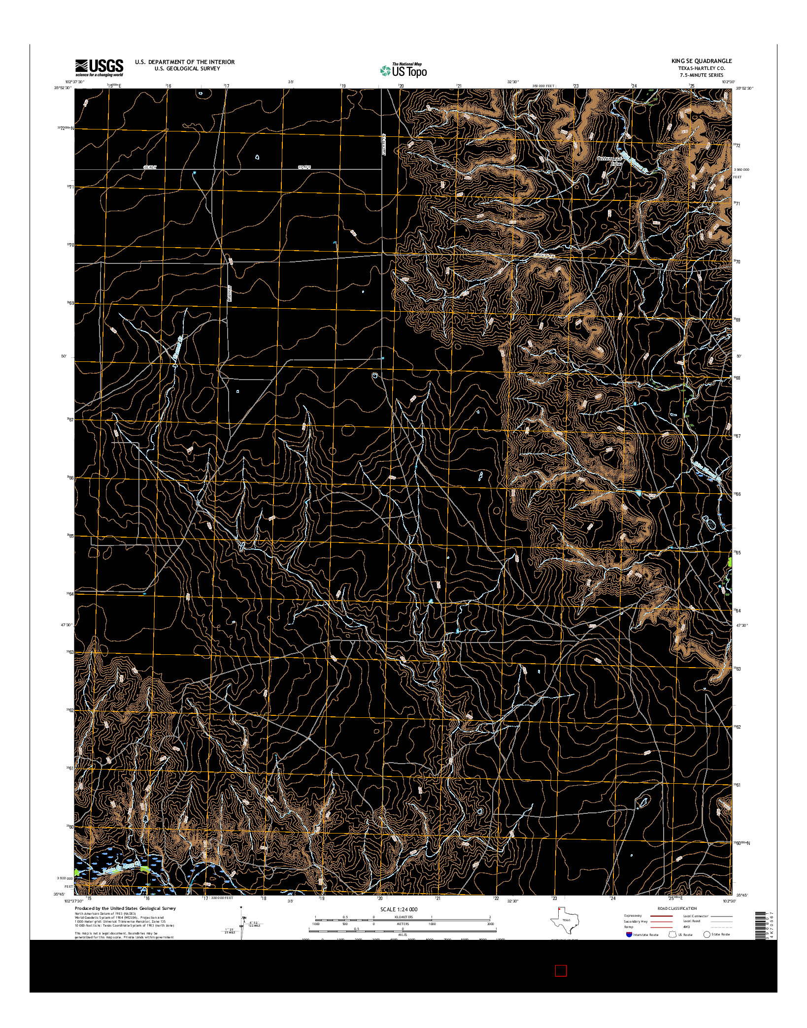 USGS US TOPO 7.5-MINUTE MAP FOR KING SE, TX 2016