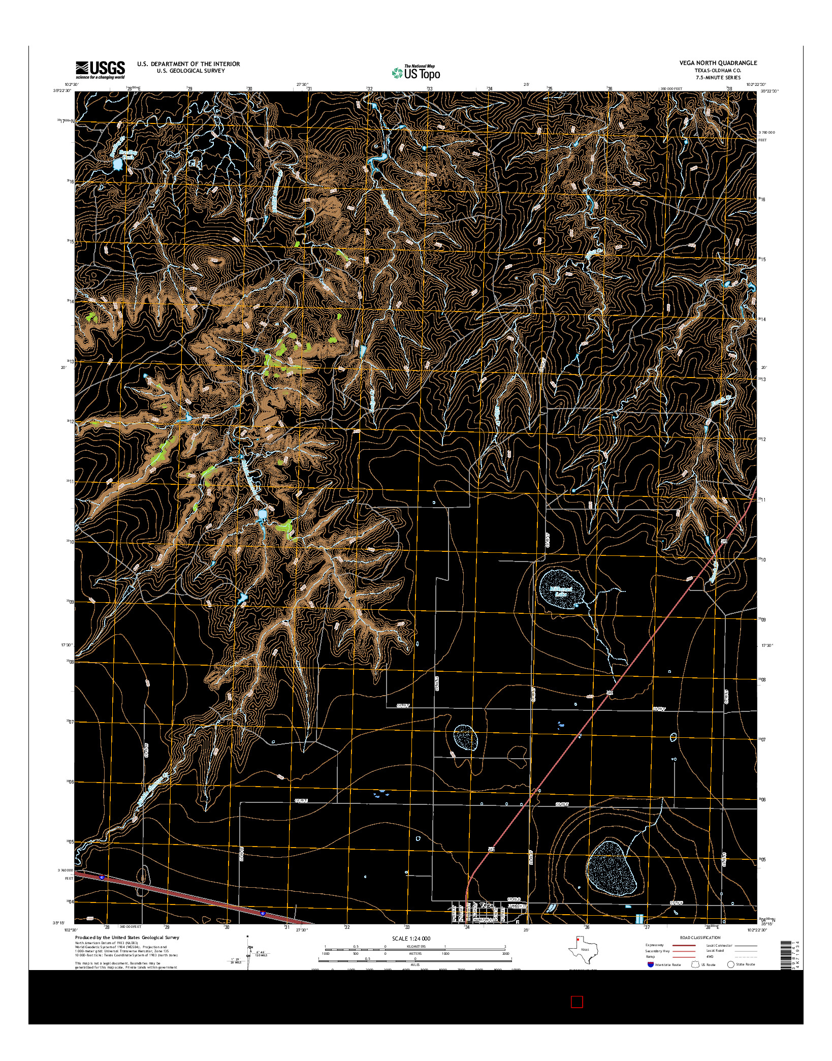 USGS US TOPO 7.5-MINUTE MAP FOR VEGA NORTH, TX 2016