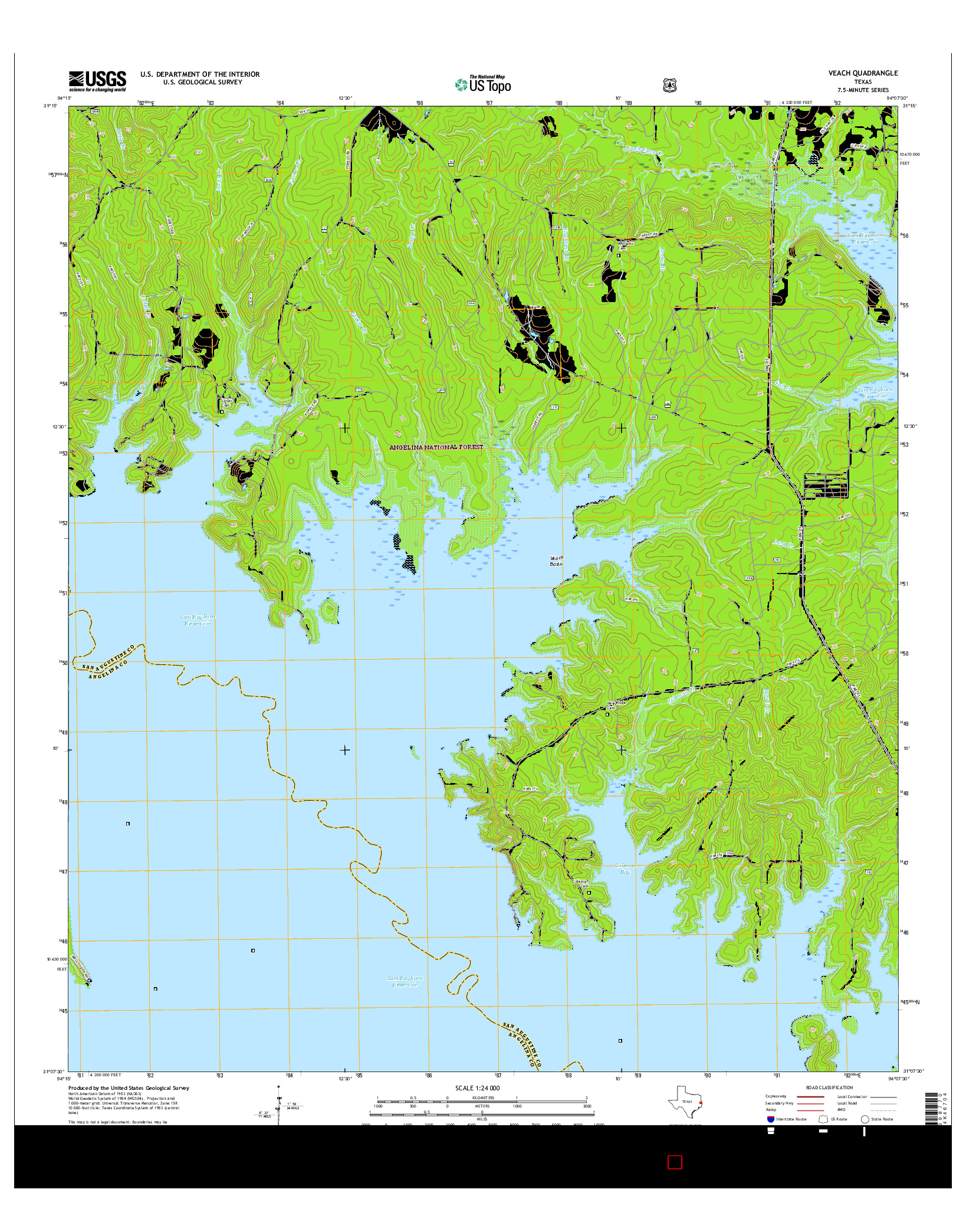 USGS US TOPO 7.5-MINUTE MAP FOR VEACH, TX 2016